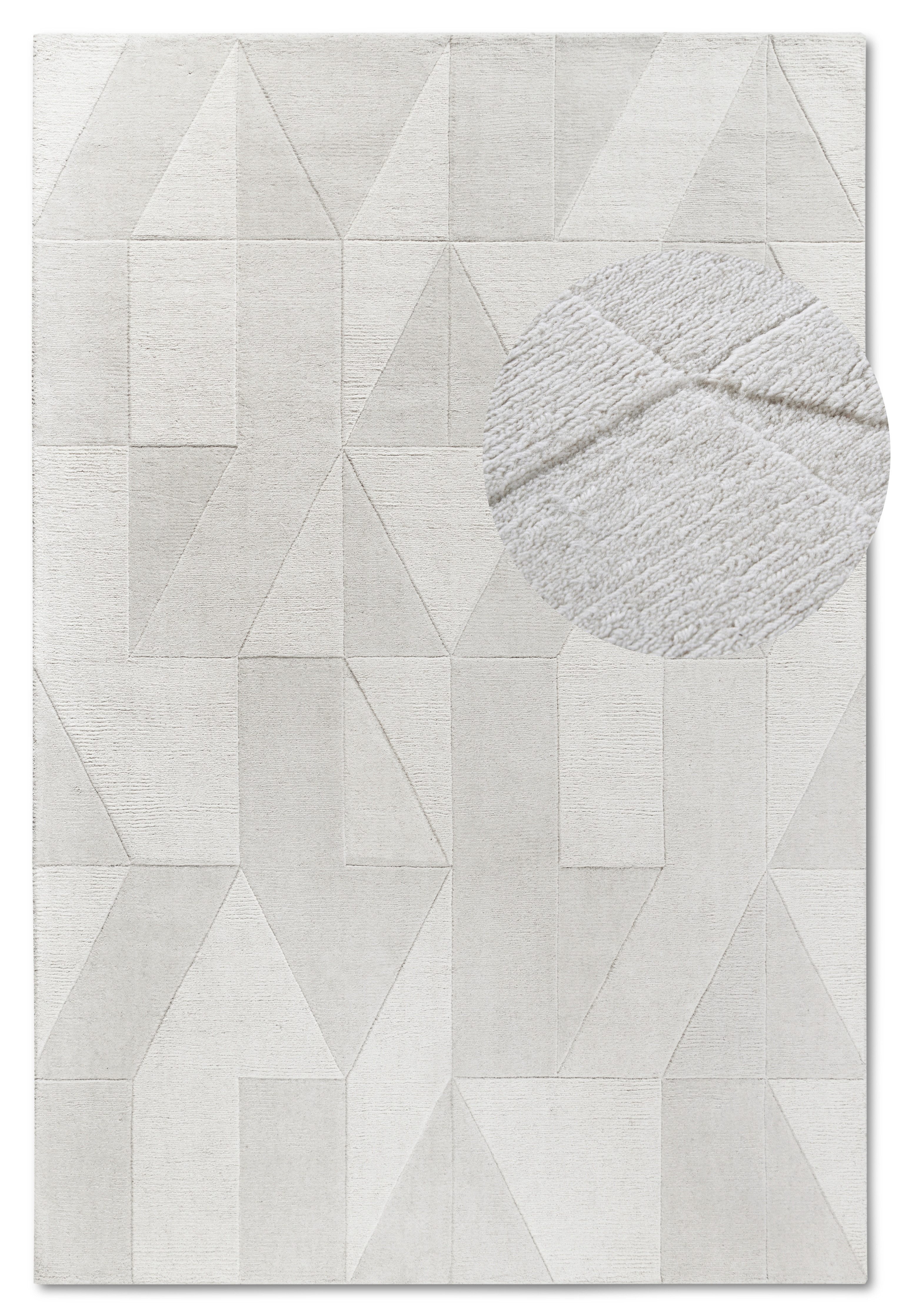 Villeroy & Boch Wollen kleed Ursule Loper, handgeweven, wol, natuur, woonkamer, geometrie, boho