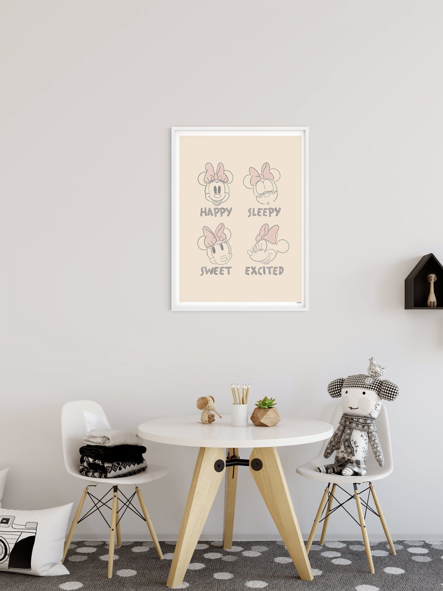 Komar Wanddecoratie Minnie Pink Emotions Wanddecoratie voor de kinderkamer - zonder lijst (1 stuk)