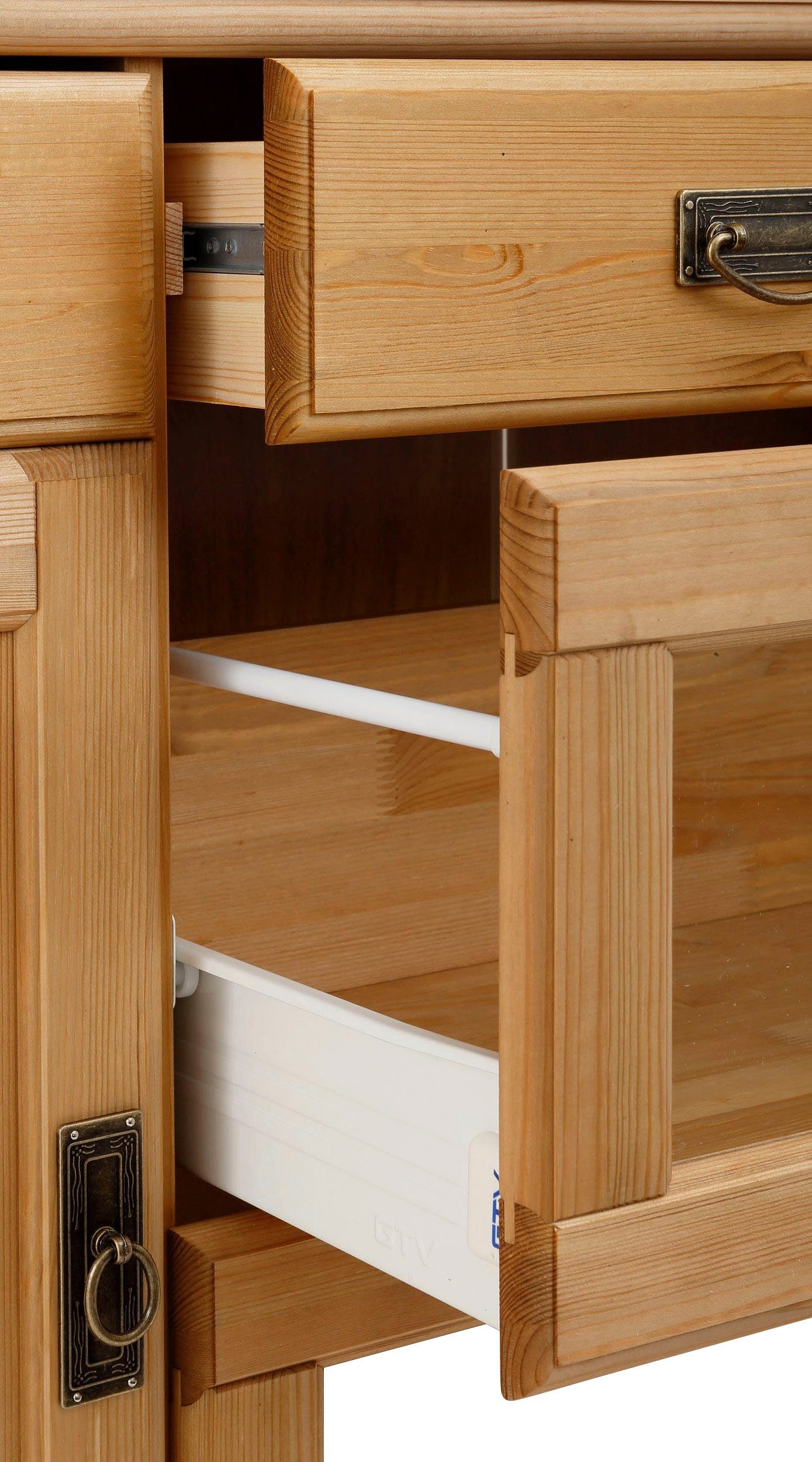 Home affaire Dressoir Rügen Commode van massief dennenhout, FSC®, breedte 145 of 180 cm