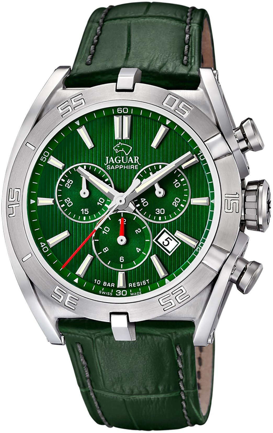 Jaguar Chronograaf Executive Polshorloge, quartz, herenhorloge, saffierglas, stopwatchfunctie, Swiss Made