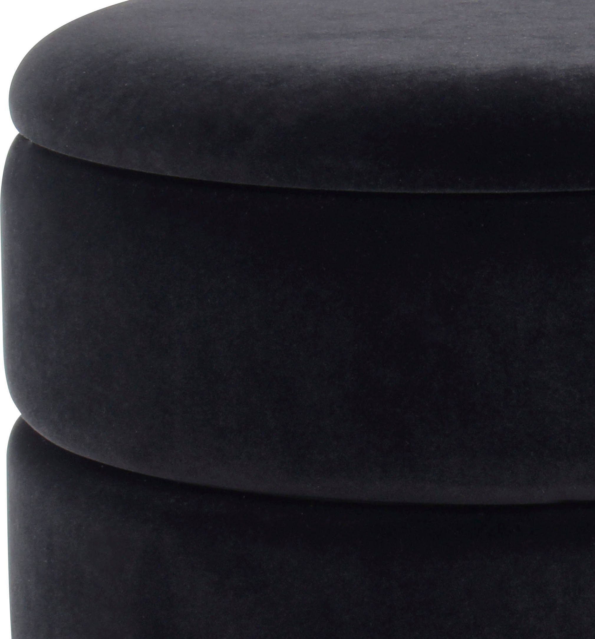 Kayoom Hocker met bergruimte Kruk Zero 525, zitkruk met comfort, ronde, moderne vorm glamoureus, elegant, met opbergruimte, bekleding van fluweelzacht stof (1 stuk)