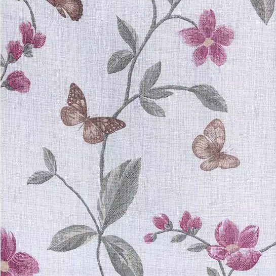 Kutti Romeins rolgordijn Lilu wit, halftransparant, gedessineerd, gedessineerd, strikbandjes (1 stuk)