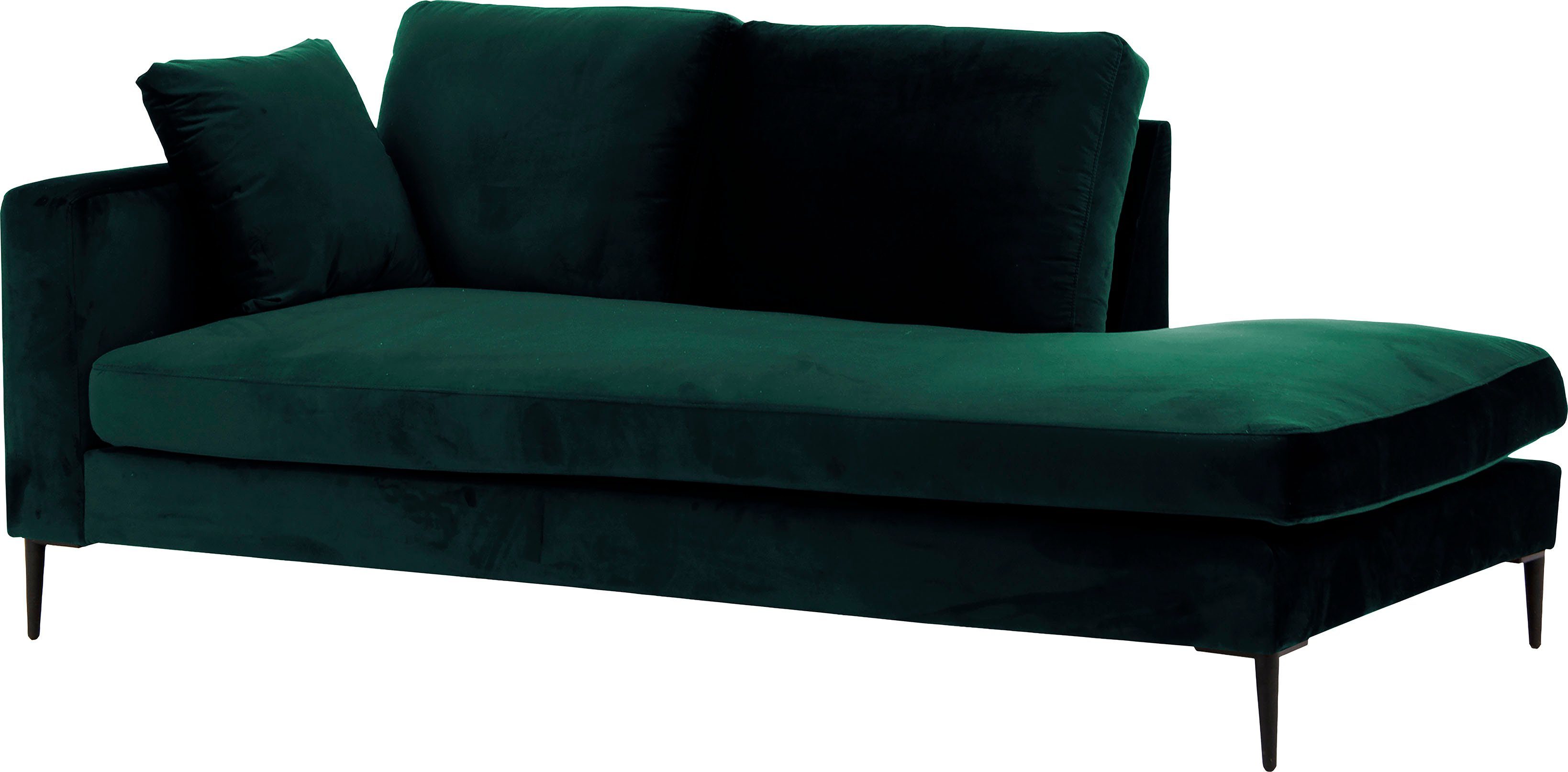 Leonique Récamier Cozy chaise longue, afmetingen B/D/H: 195/97/80 cm met los kussen en metalen poten, armleuning naar keuze links of rechts