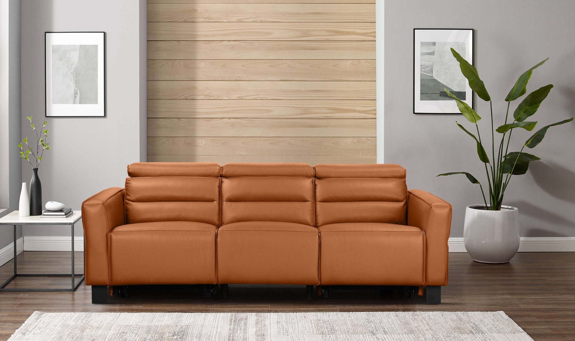 Places of Style 3-zitsbank Carpari, 224 cm, handmatige of elektrische relaxfunctie in 2 zitplaatsen