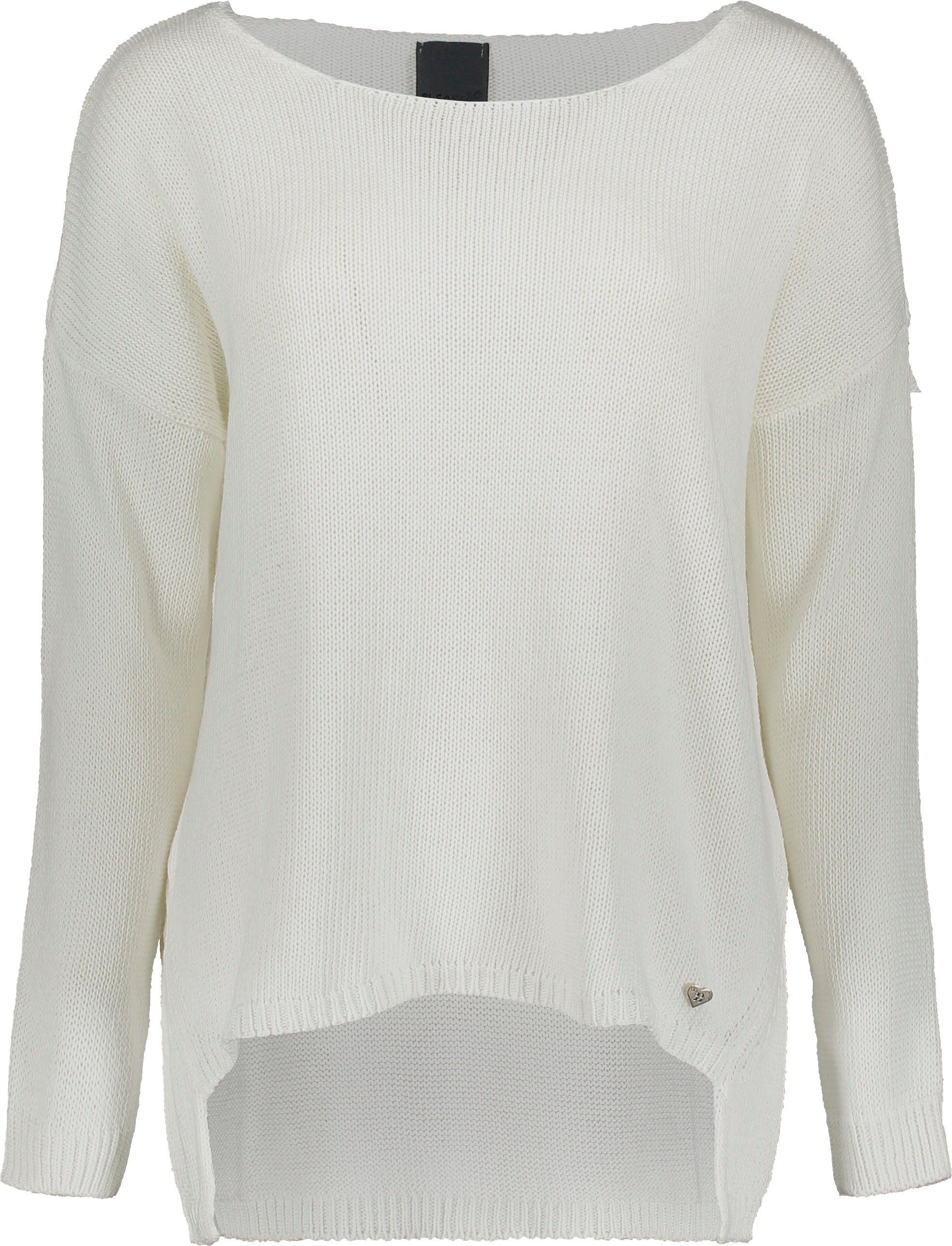 Please Jeans Trui met ronde hals PL-M49 in mooie mêlee-look, one size
