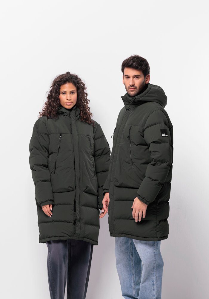 Jack Wolfskin Donsjack DELLBRUECK LONG JKT heren wandelen & outdoor maat M zwart