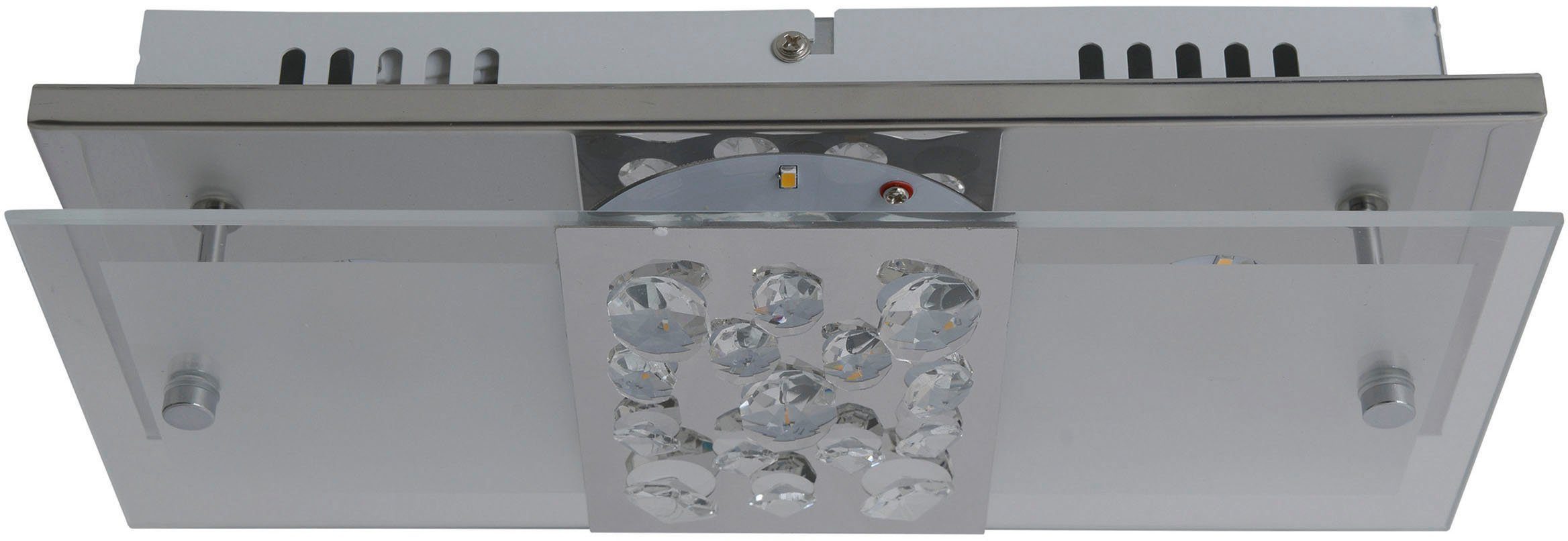 näve Led-plafondlamp Chur chroom deels gematteerd met kristallen, incl. led totaal 11w (1 stuk)