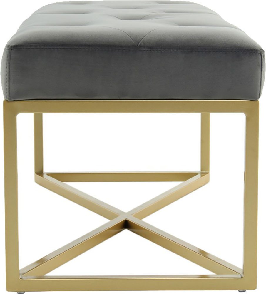 Kayoom Zitbank Diaz 125, Elegante uitstraling door goudkleurig frame, biedt meerdere zitplaatsen (1 stuk)