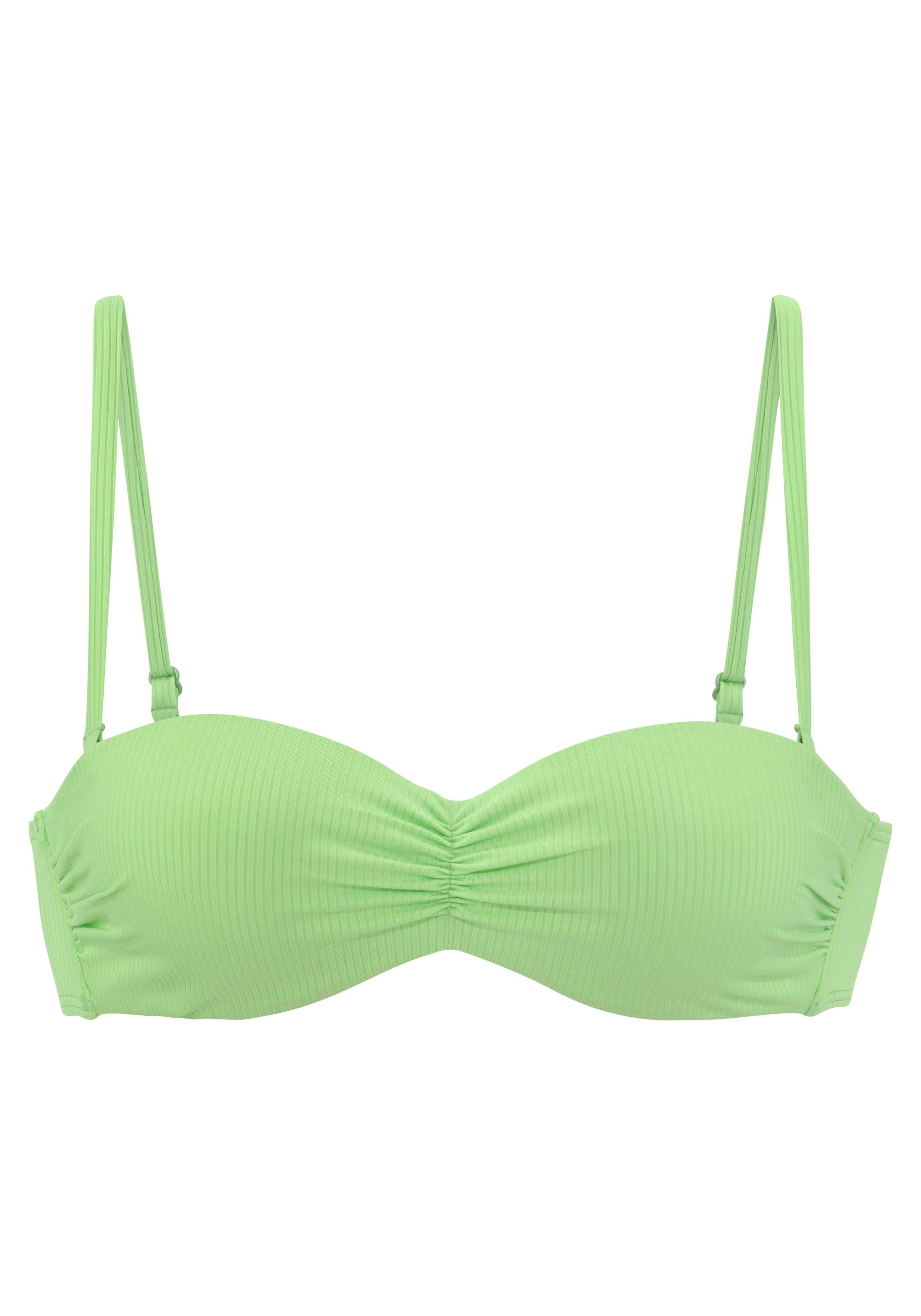 Venice Beach Bandeau-bikinitop Lucky van geribbelde structuurstof