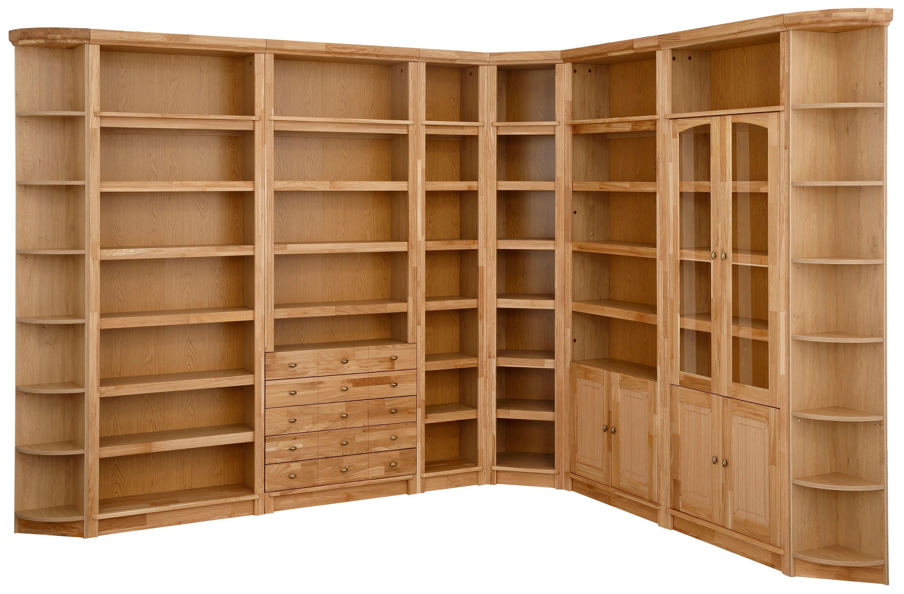 Home affaire Boekenkast Soeren massief grenen, in 2 hoogten, diepte 29 cm, deuren met vensterglas-inzet
