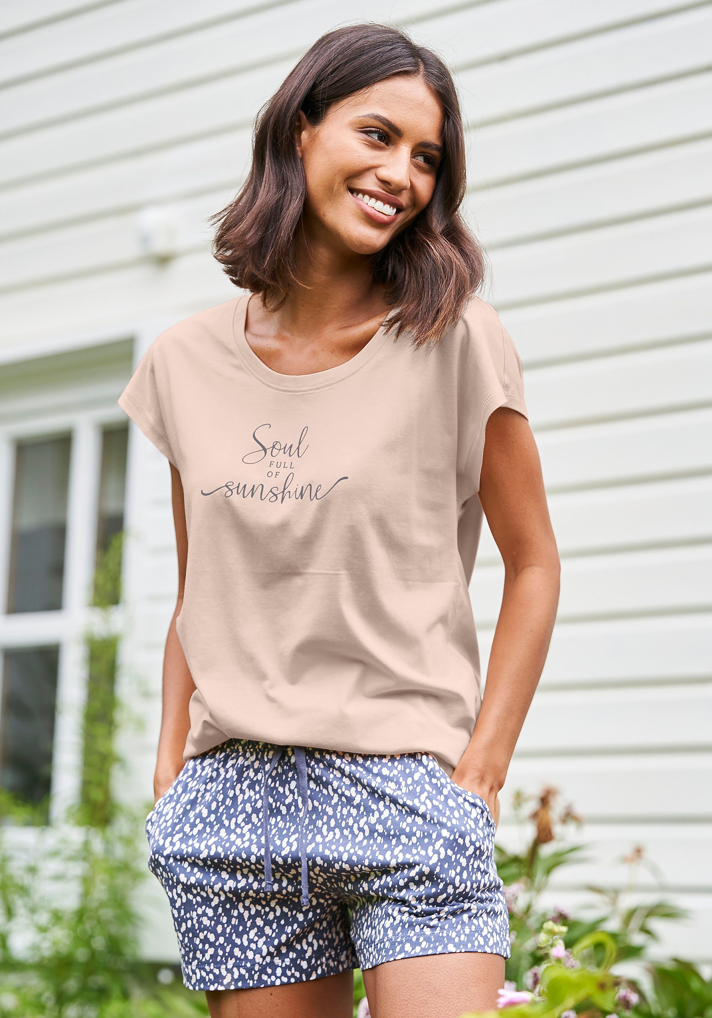Vivance Dreams T-shirt met zomer-statementprint