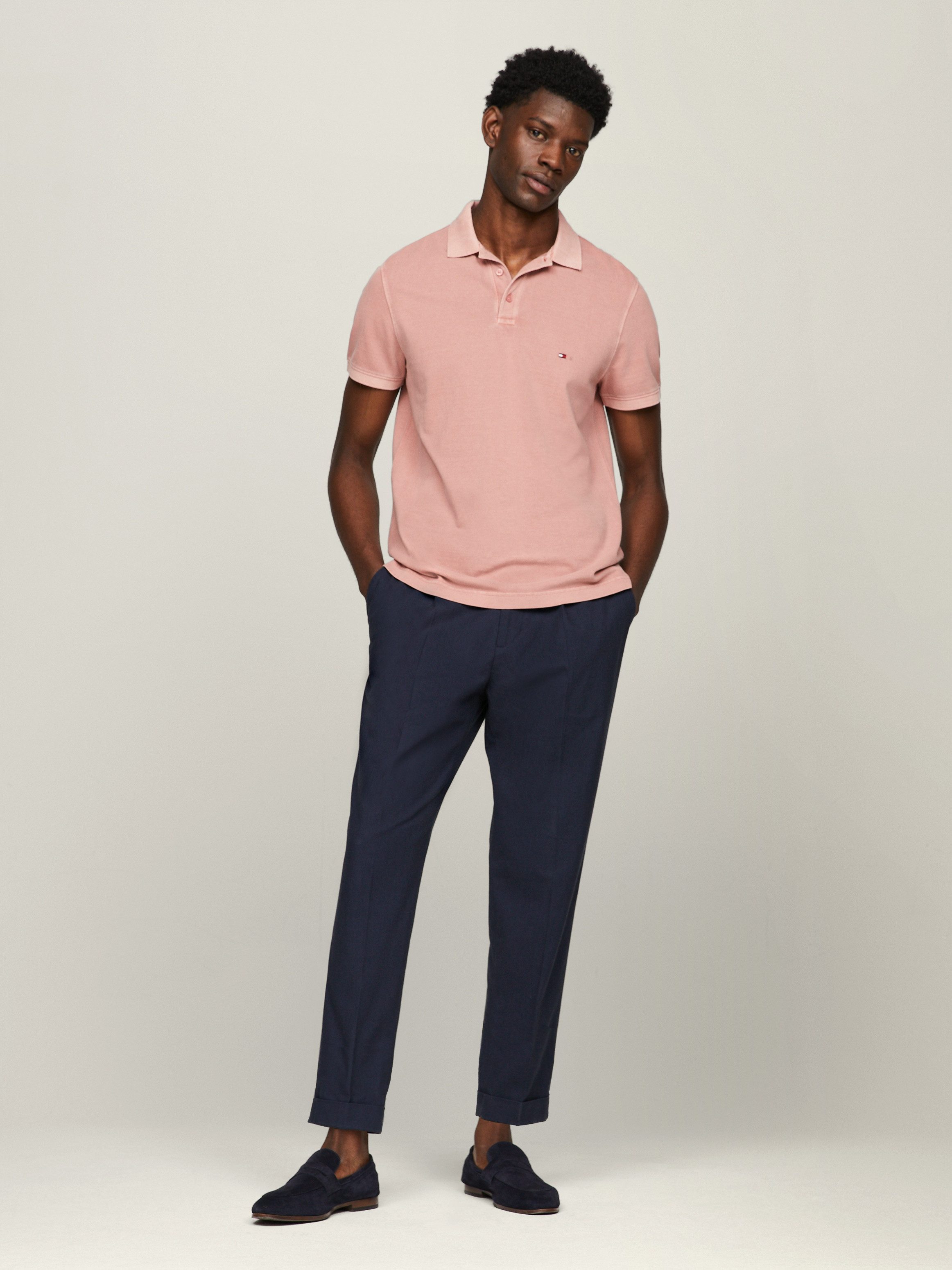 Tommy Hilfiger Poloshirt GARMENT DYE REG POLO licht gewassen uitstraling