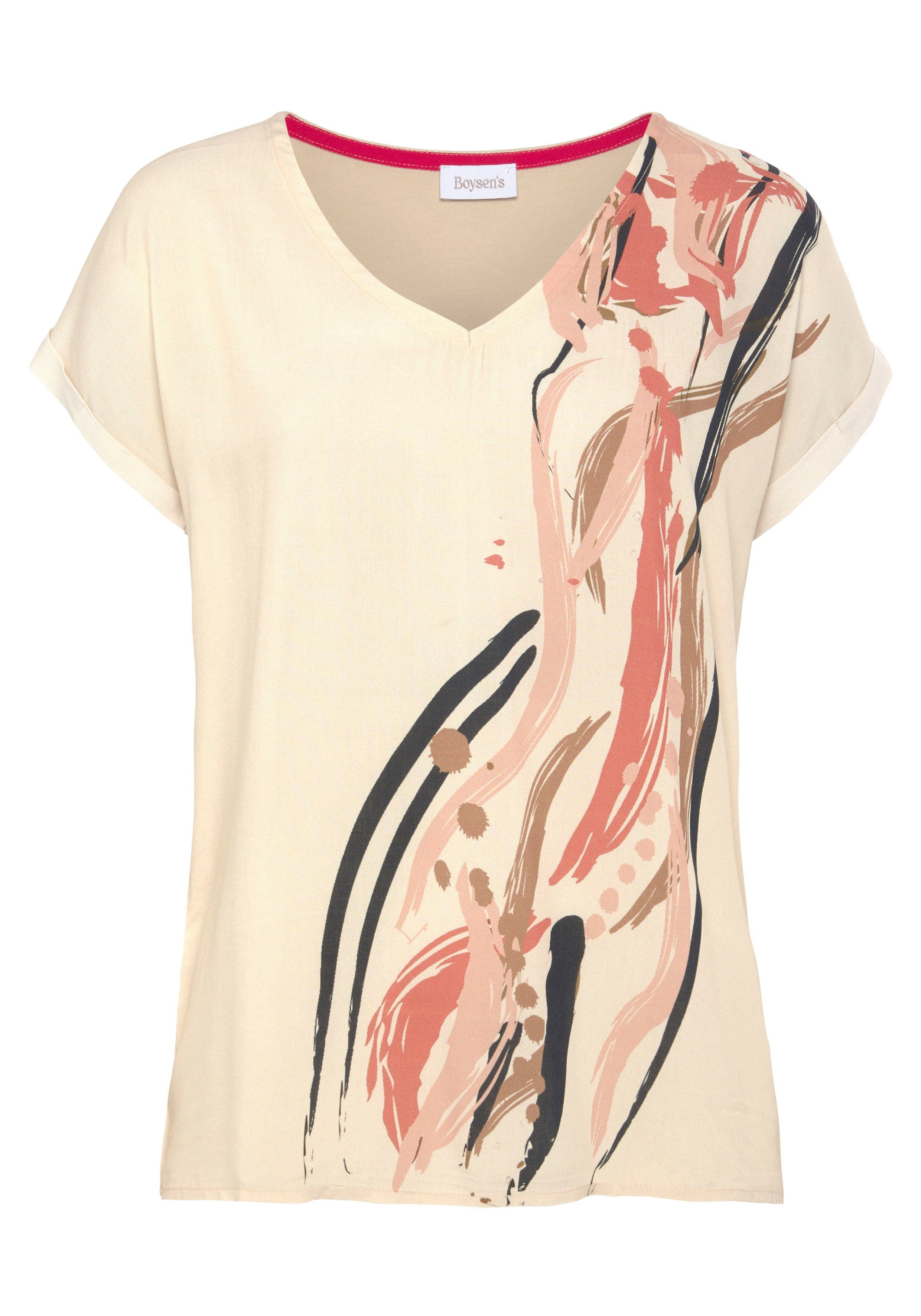 Boysen's Shirtblouse in modieus ontwerp met v-halslijn nieuwe collectie