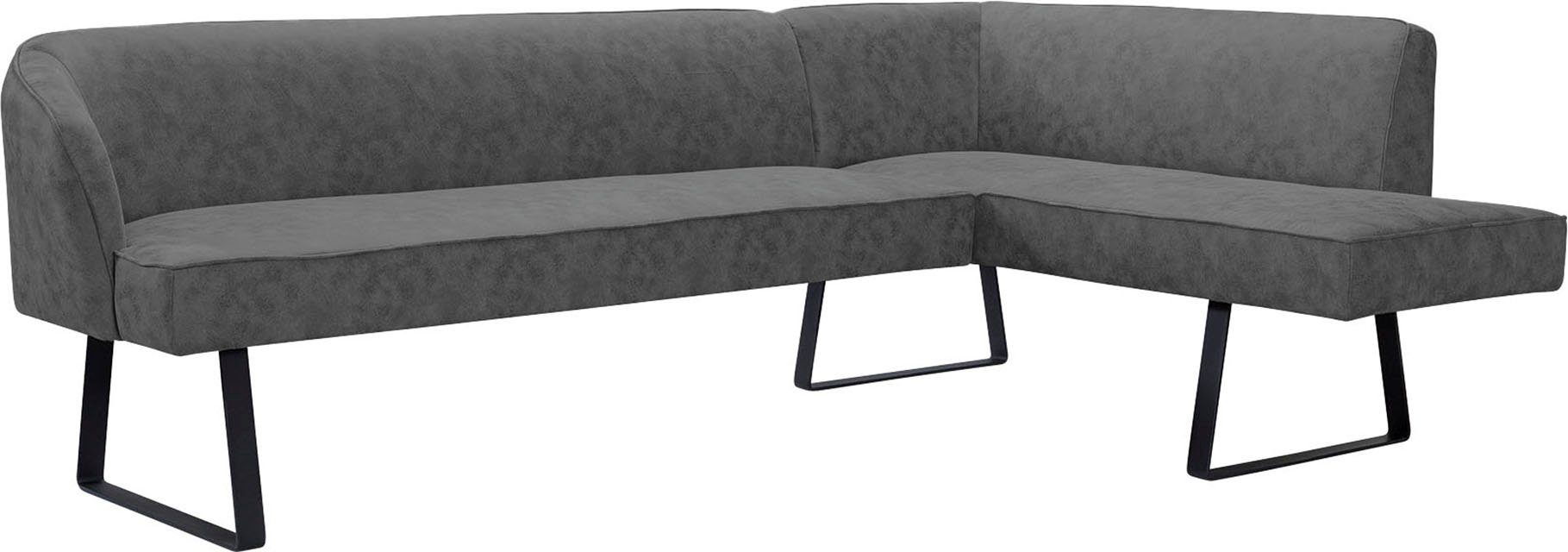 exxpo - sofa fashion Hoekbank Americano met opstaande naad en metalen poten, bekleding in verschillende kwaliteiten