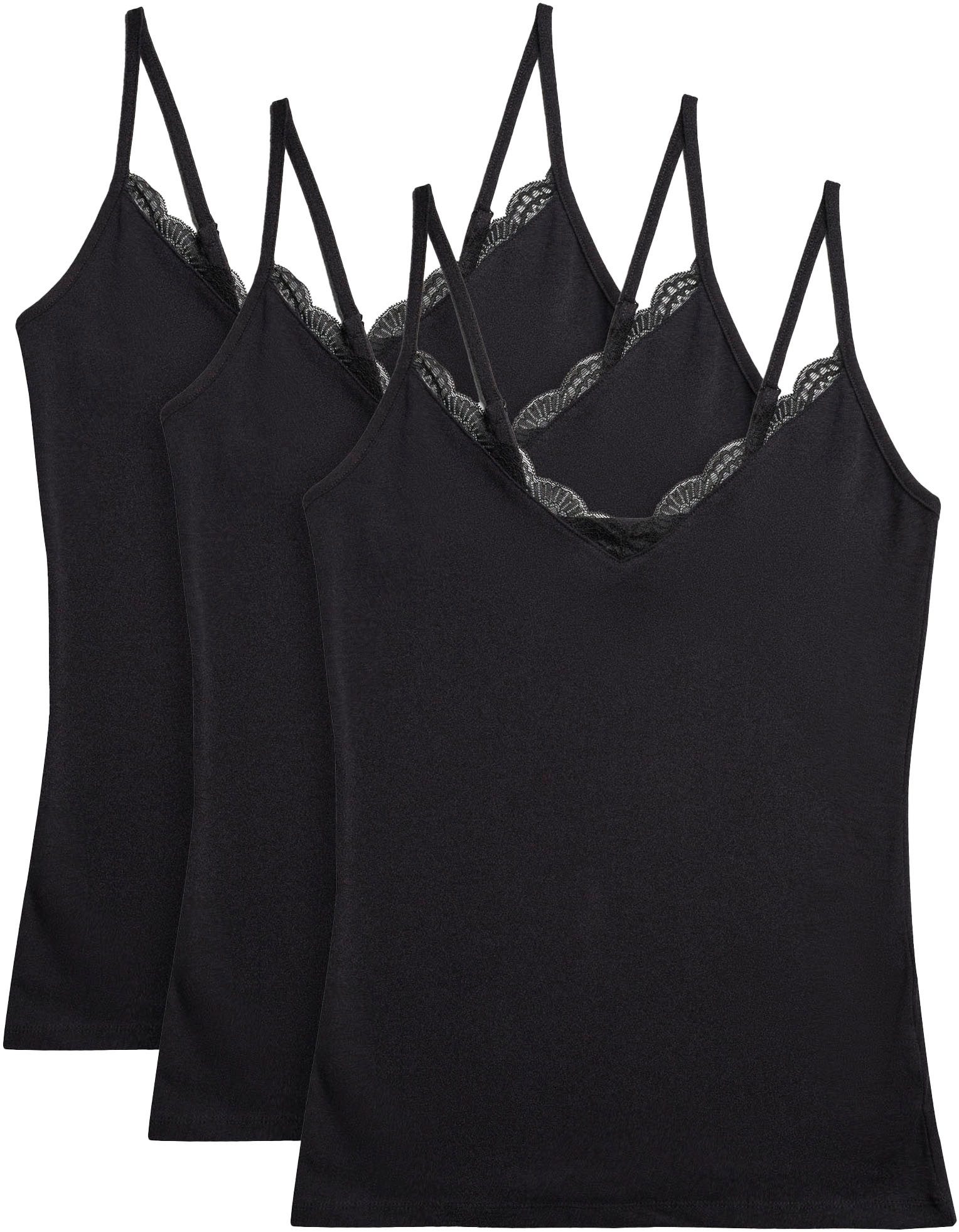 YSABEL MORA Hemd BASIC COLLECTION COTTON WITH LACE het perfecte basic-top voor elke dag (Set van 3)