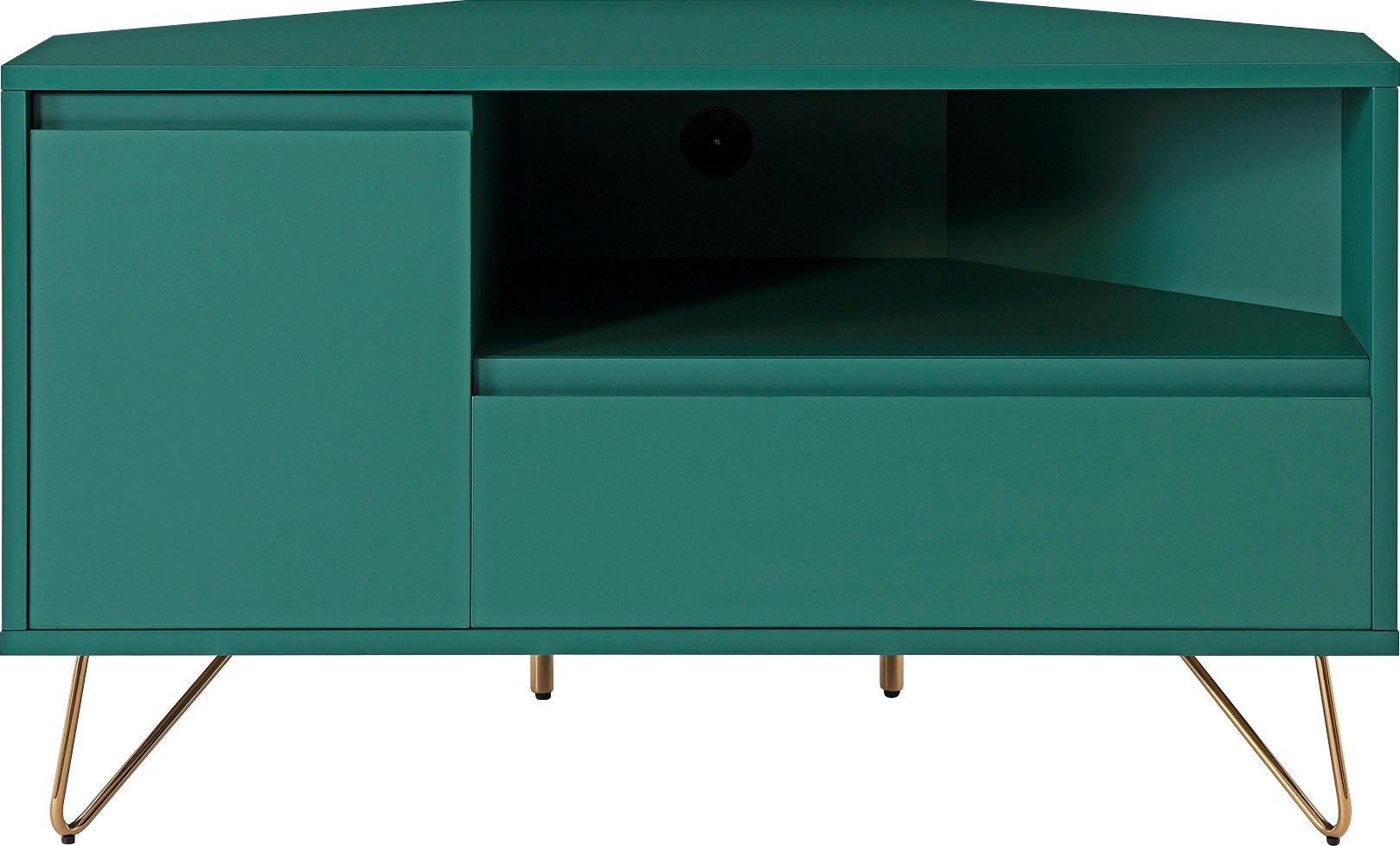 SalesFever Tv-meubel Push-to-openfunctie, klepdemper, met kabelinvoer lowboards maat 100x50x58 cm groen
