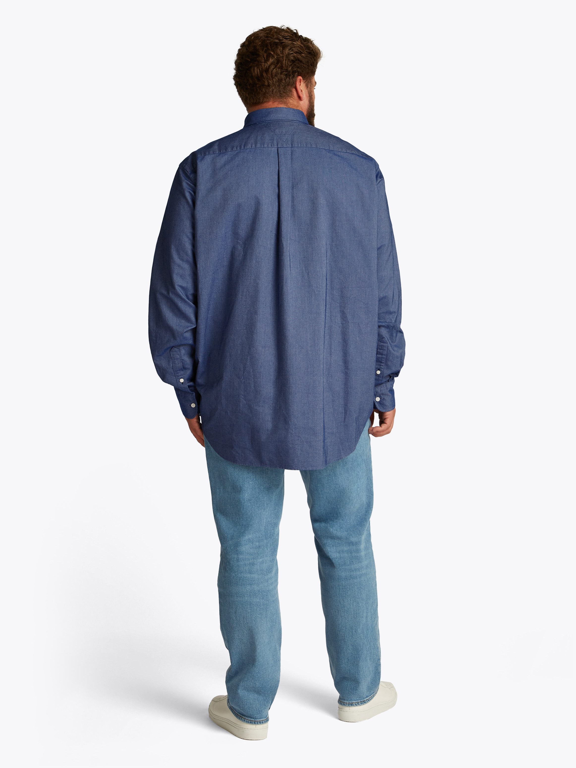 Tommy Hilfiger Overhemd met lange mouwen BT-SOLID HERITAGE OXFORD S-B in grote maten logoborduring