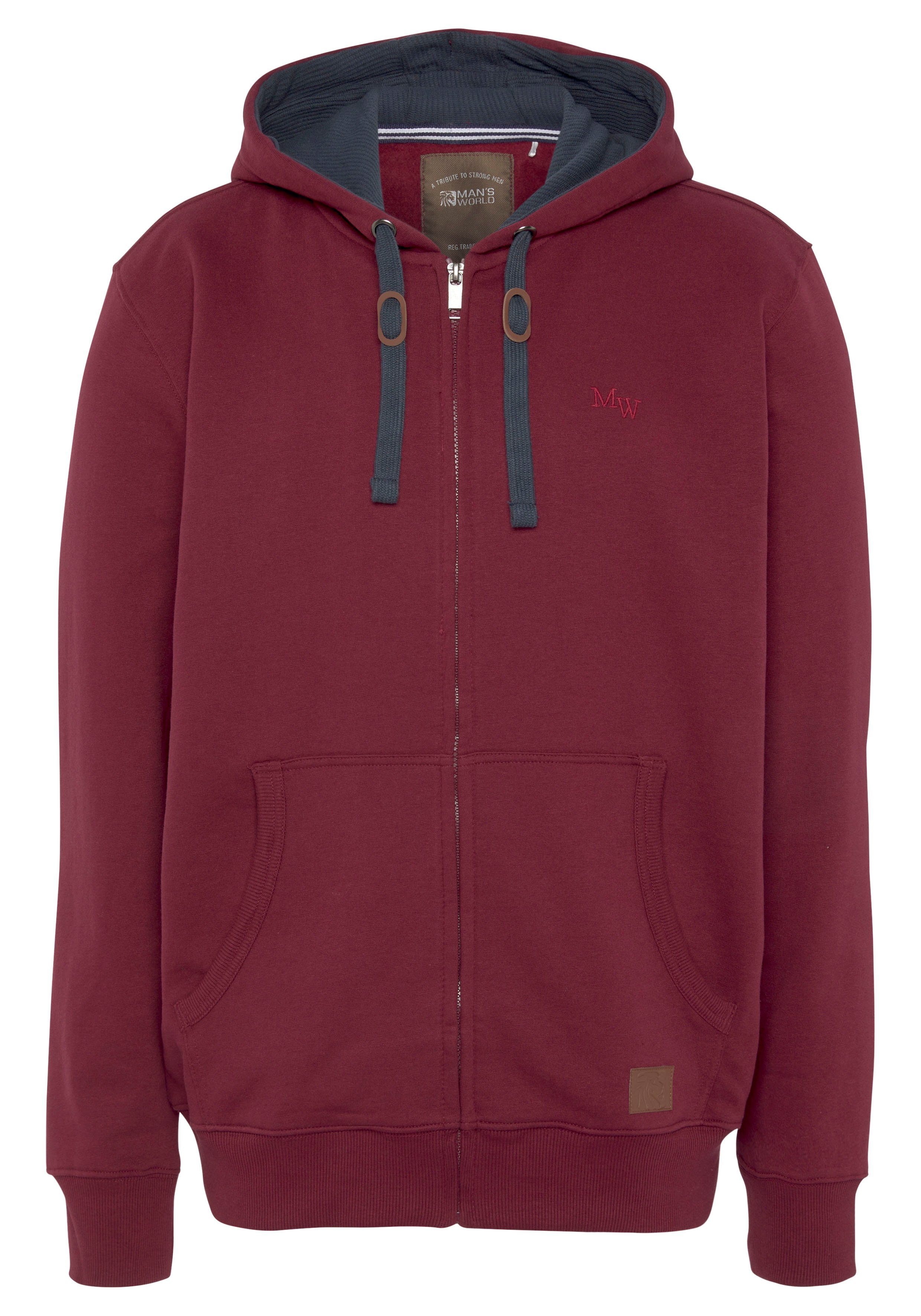 Man's World Capuchonsweatvest met contrastkleurige voering