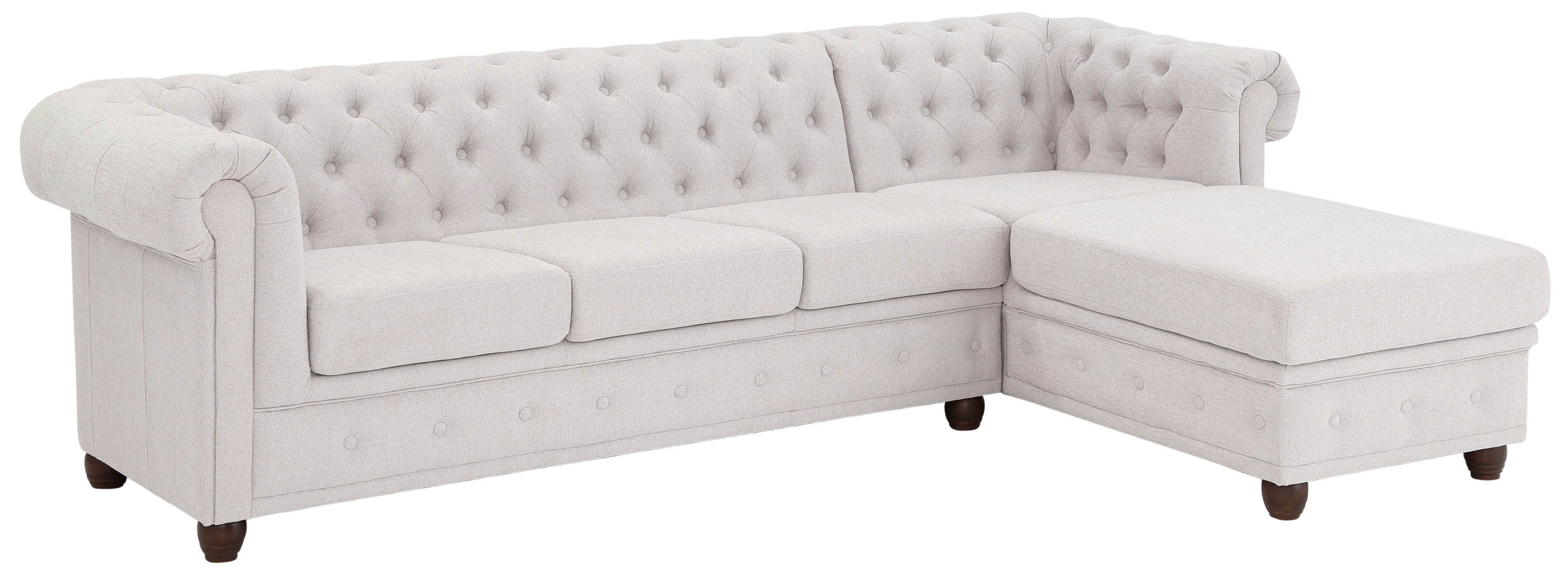 Home affaire Chesterfield-bank New Castle L-vorm hoogwaardige capitonnage in chesterfield-design, bxdxh: 255(171x72)
