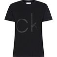 calvin klein shirt met ronde hals bonded sateen t-shirt zwart