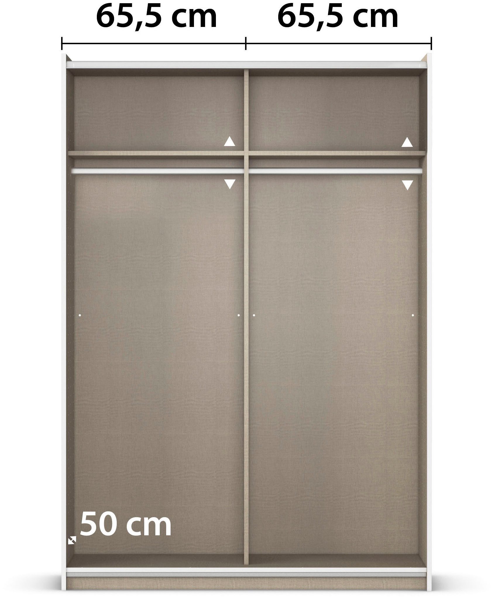 rauch Zweefdeurkast Kledingkast draaideurkast kast garderobe KRONACH TOPSELLER met spiegel en veel opbergruimte, metalen greepstrips, made in germany
