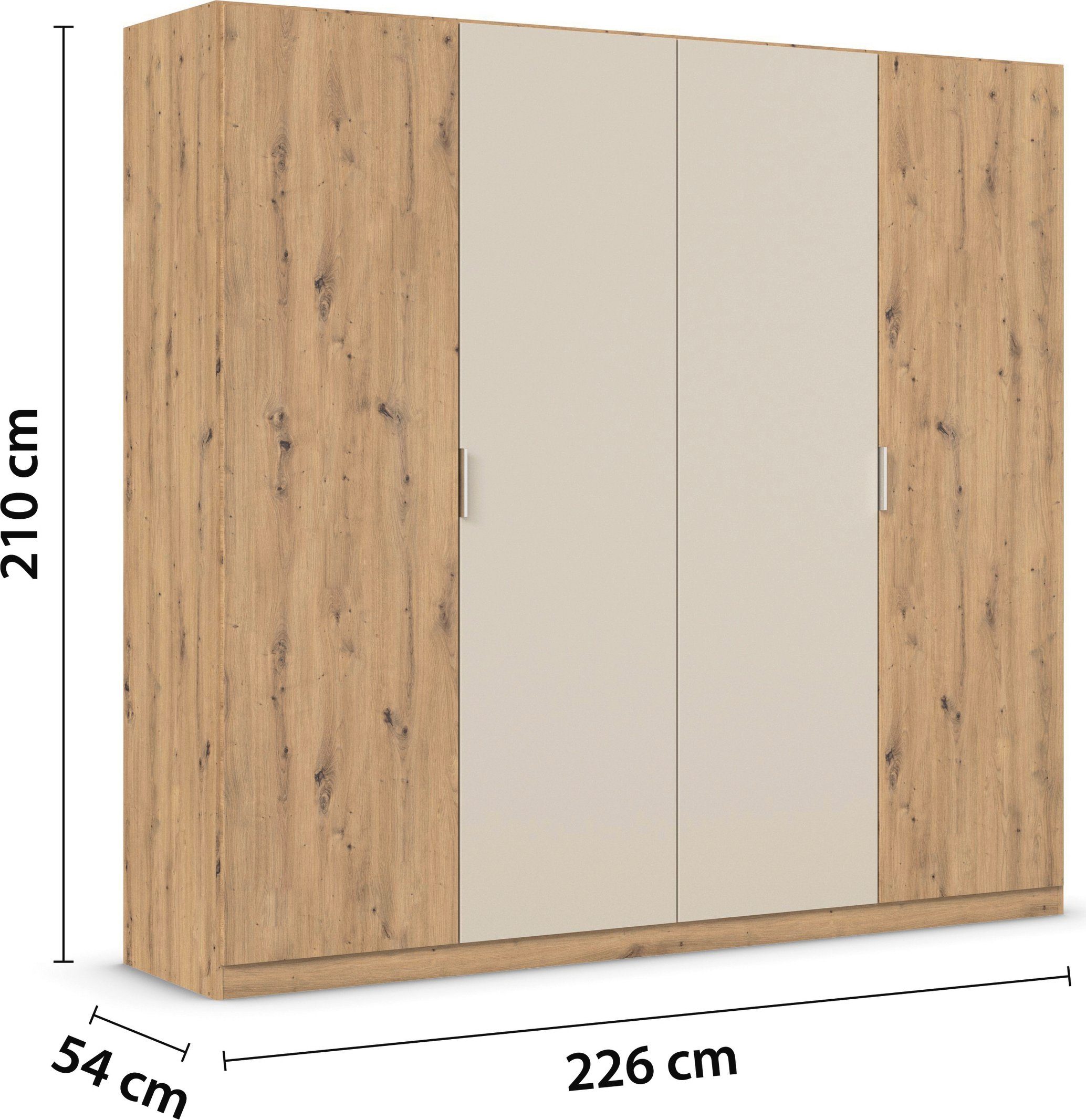 rauch Slaapkamerserie Monza met draaideurkast breedte 226 cm, bedcombinatie in 2 breedtematen