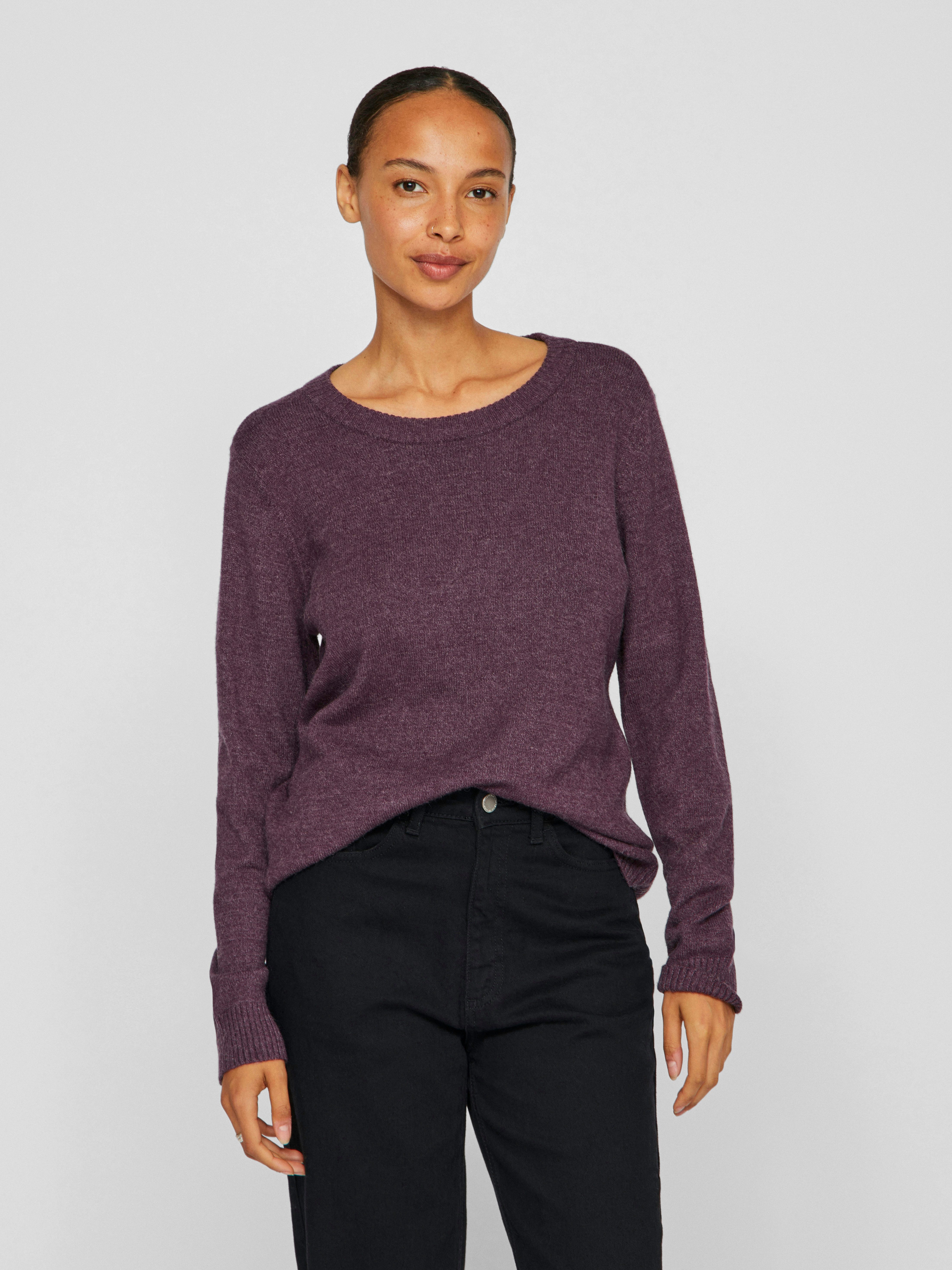 Vila Trui met ronde hals VIRIL O-NECK L S KNIT TOP NOOS