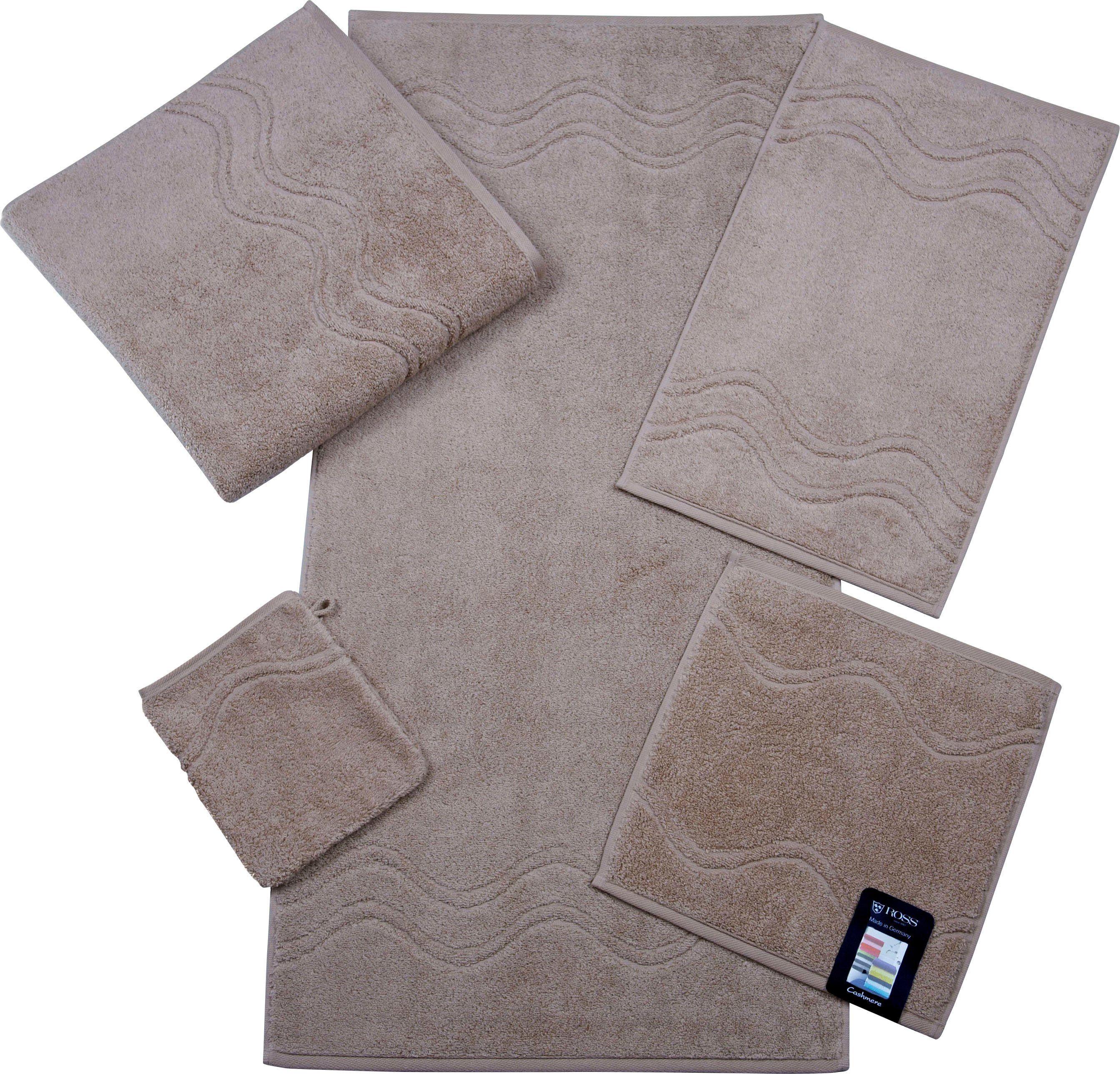 ROSS Douchelaken Cashmere feeling met golven-randdessin (1 stuk)