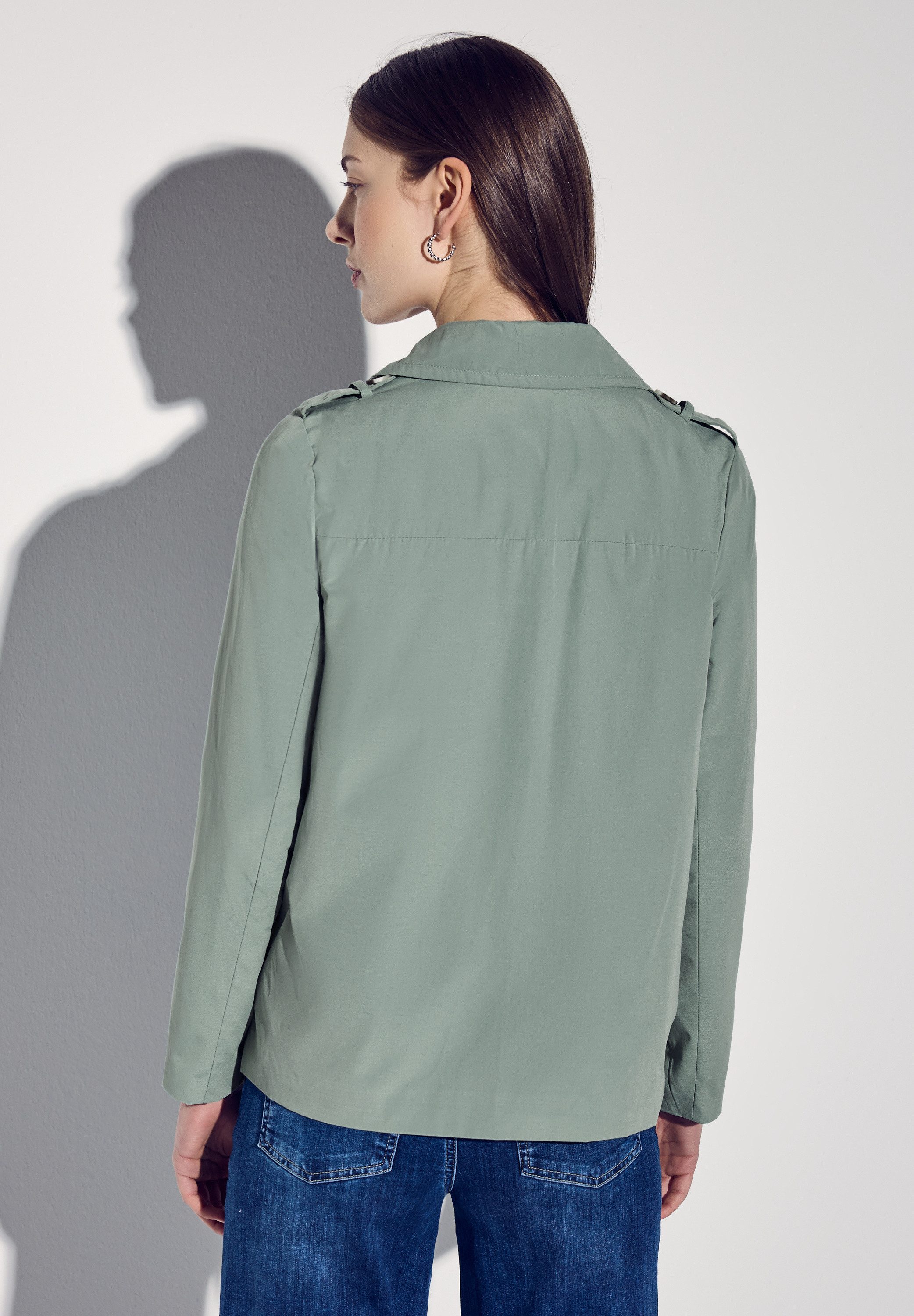 STREET ONE Trenchcoat dubbelrijig en met reverskraag
