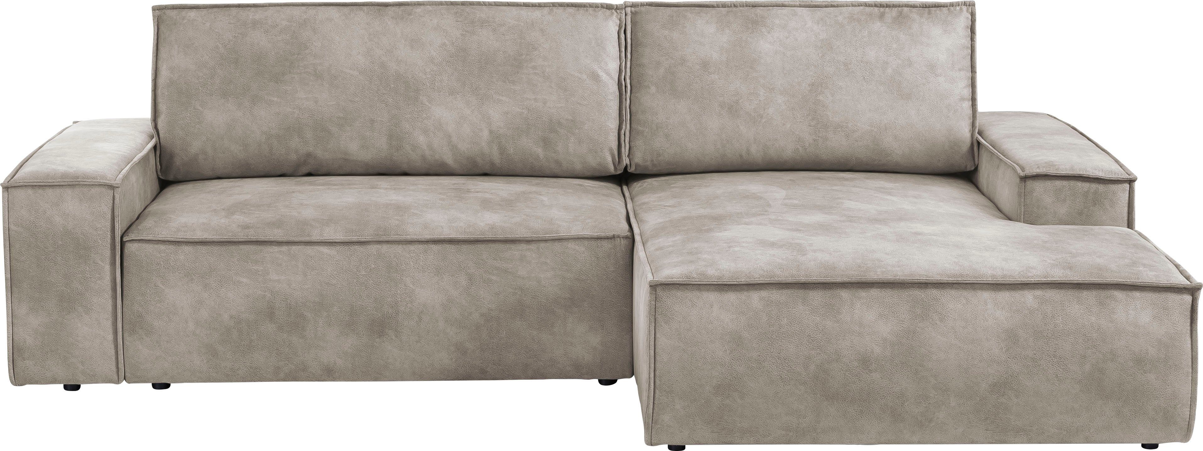 Home affaire Hoekbank SHERWOOD bedbank 267 cm, L-model, Slaapfunctie met bedlade (210x136 cm), cord, vintage, fluweel