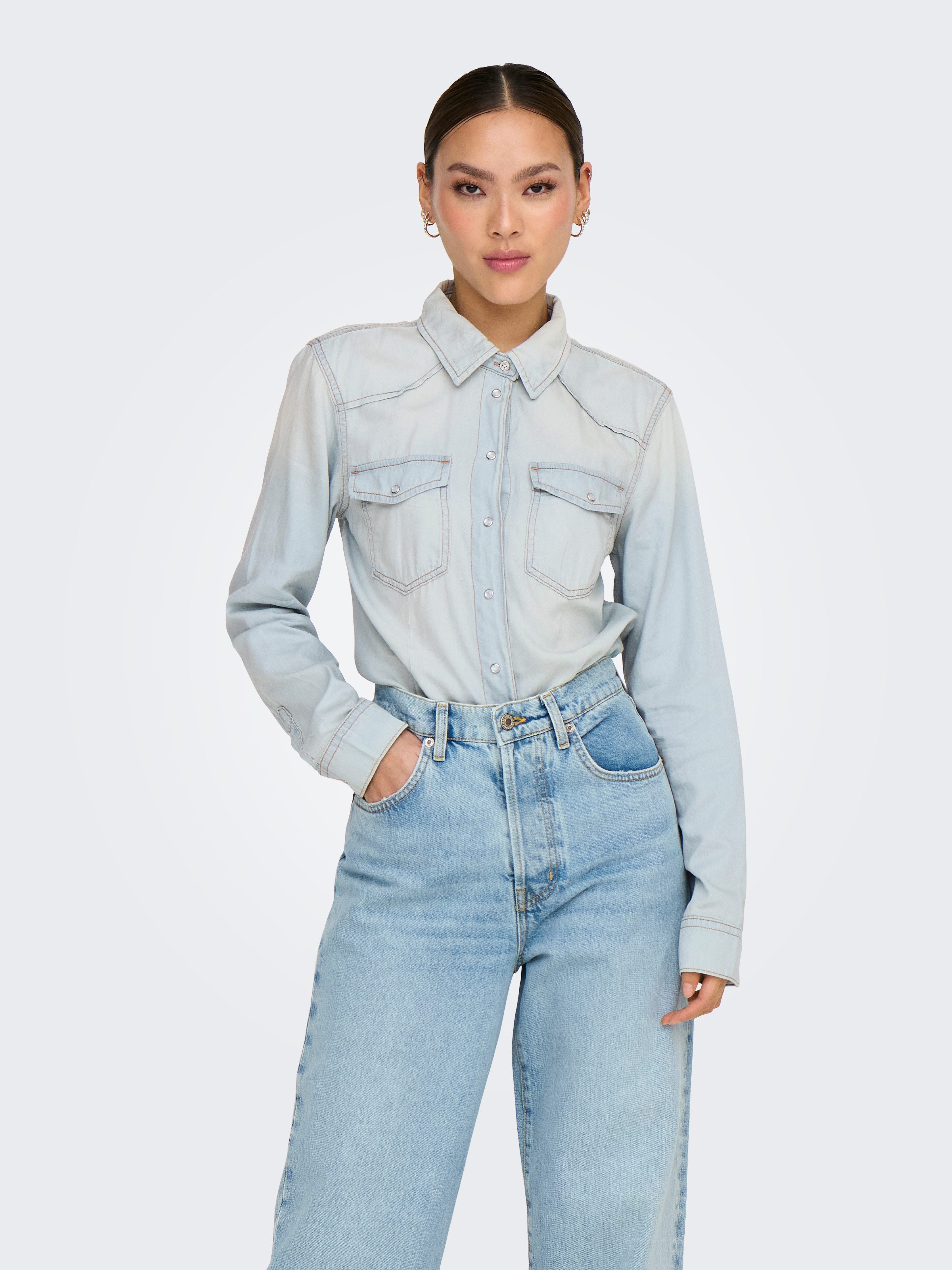 Only Jeans blouse ONLALICE REG SHIRT DNM BOX AKM