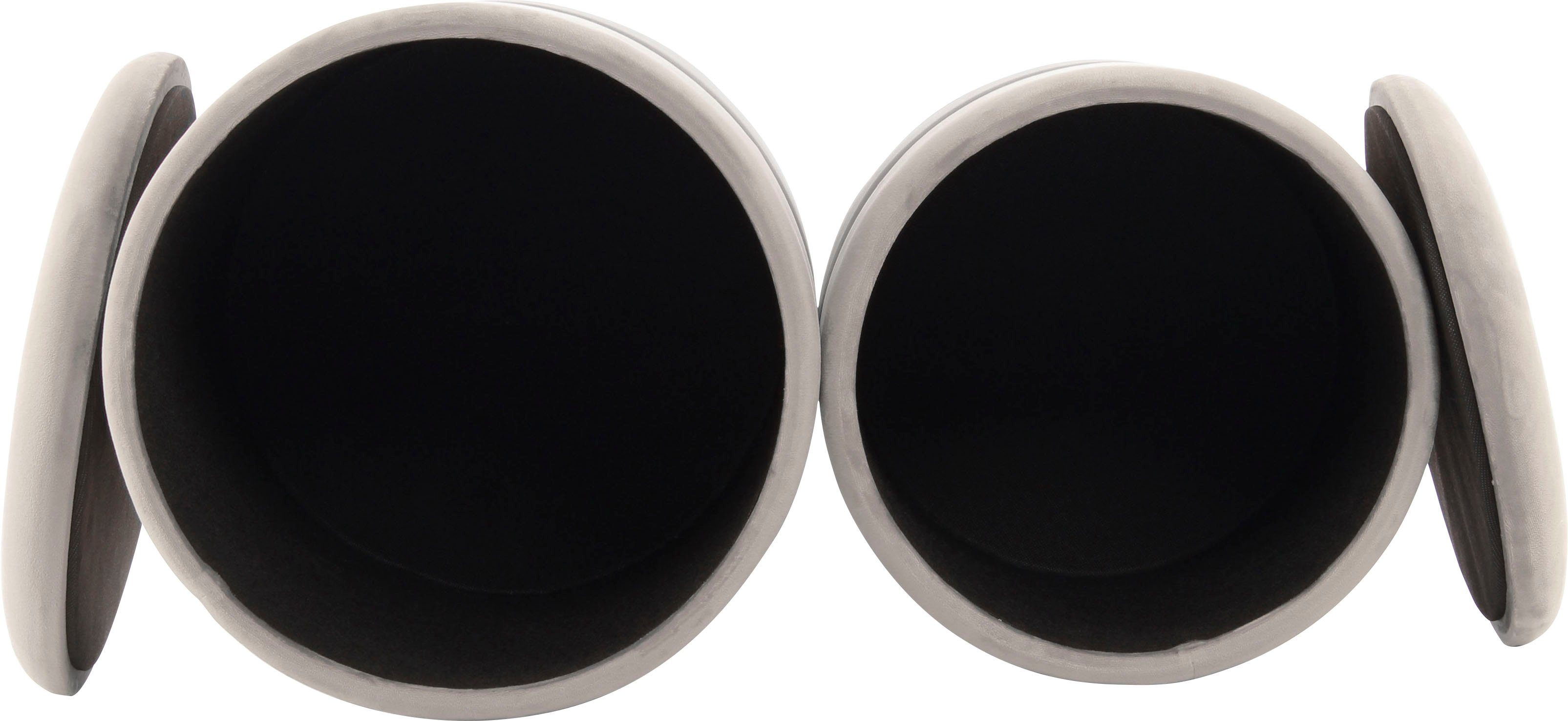 Kayoom Hocker met bergruimte Kruk Zora 125 2-delige set, fluweelzachte stof bekleding, ronde elegante vorm (set, 2 stuks)