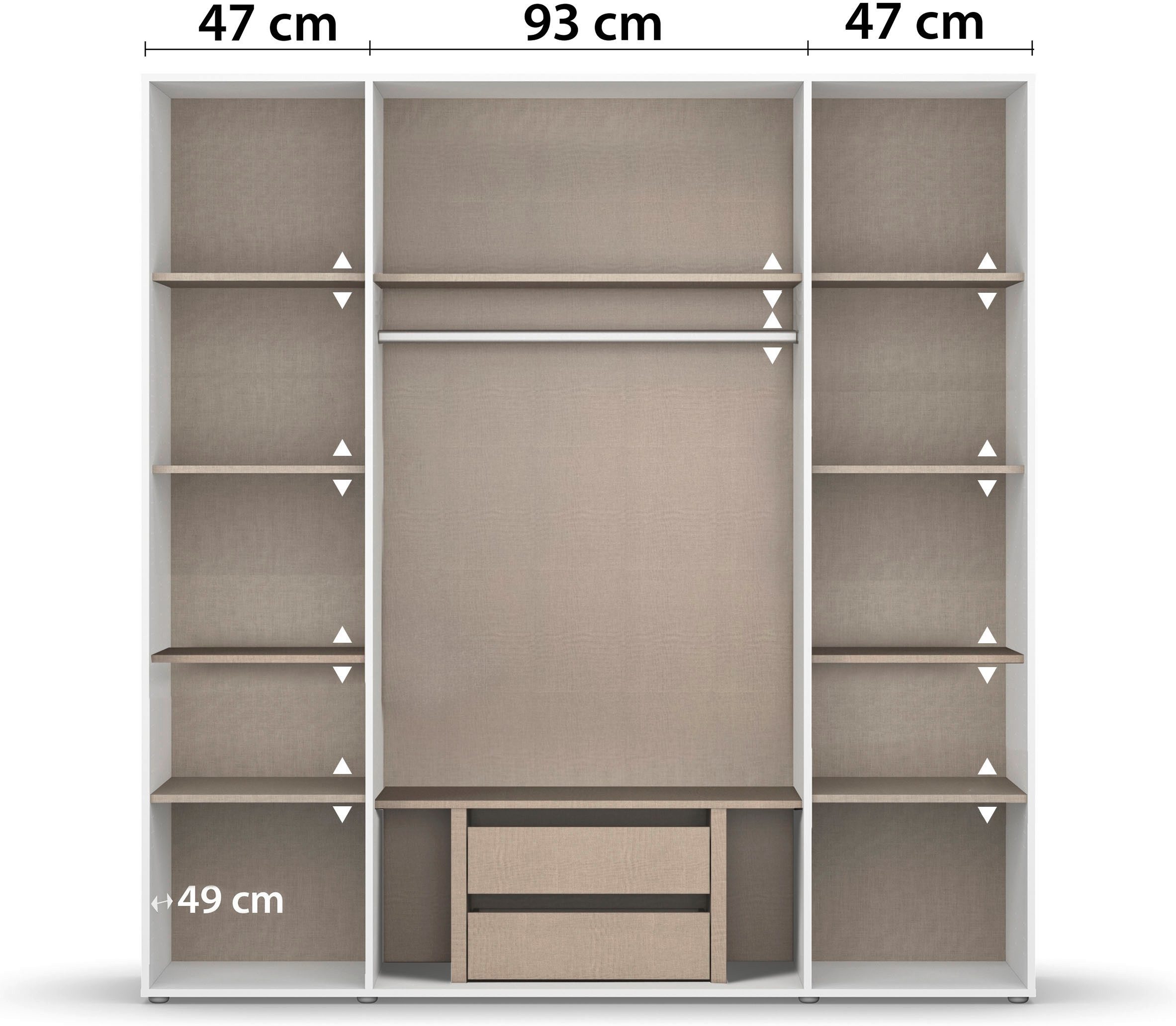 rauch Draaideurkast Kledingkast Kast Garderobe Wasmand NABILA veel Opbergruimte in 2 breedtes met push-to-open functie bestseller made in germany