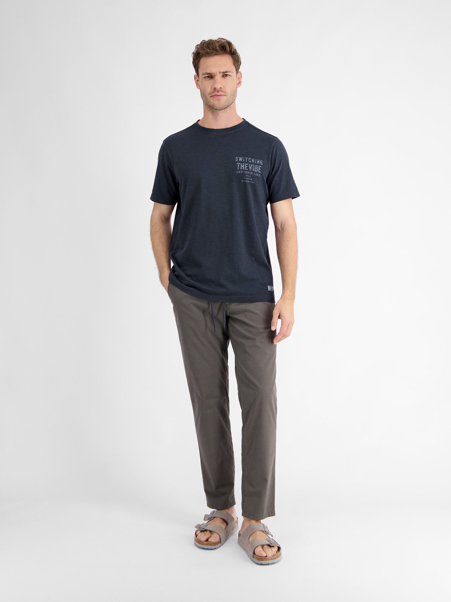 Lerros T-shirt LERROS T-shirt voor heren met borstprint