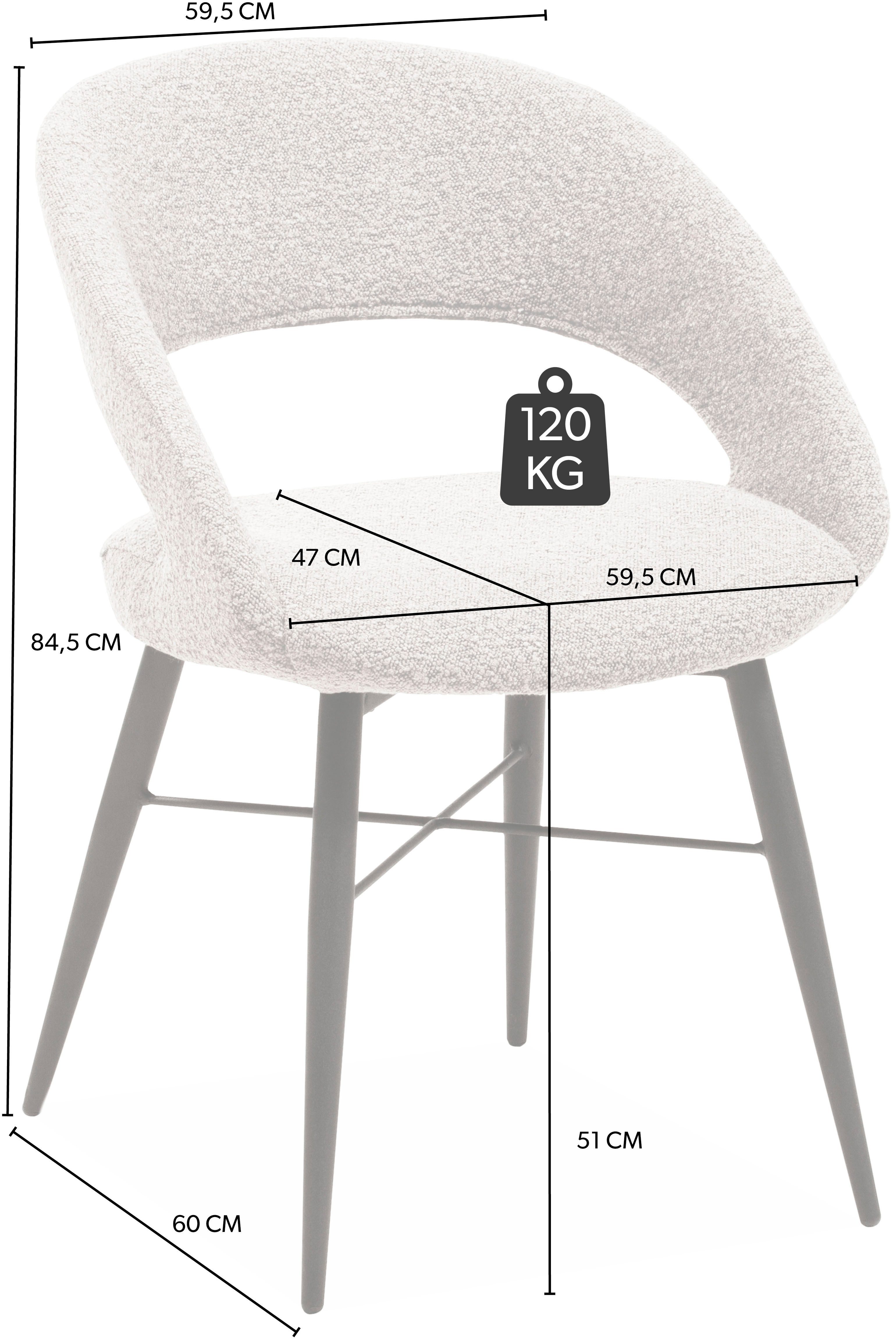 OMG Design Eetkamerstoel Marley met modern cut-out, bouclé bekleding (set)