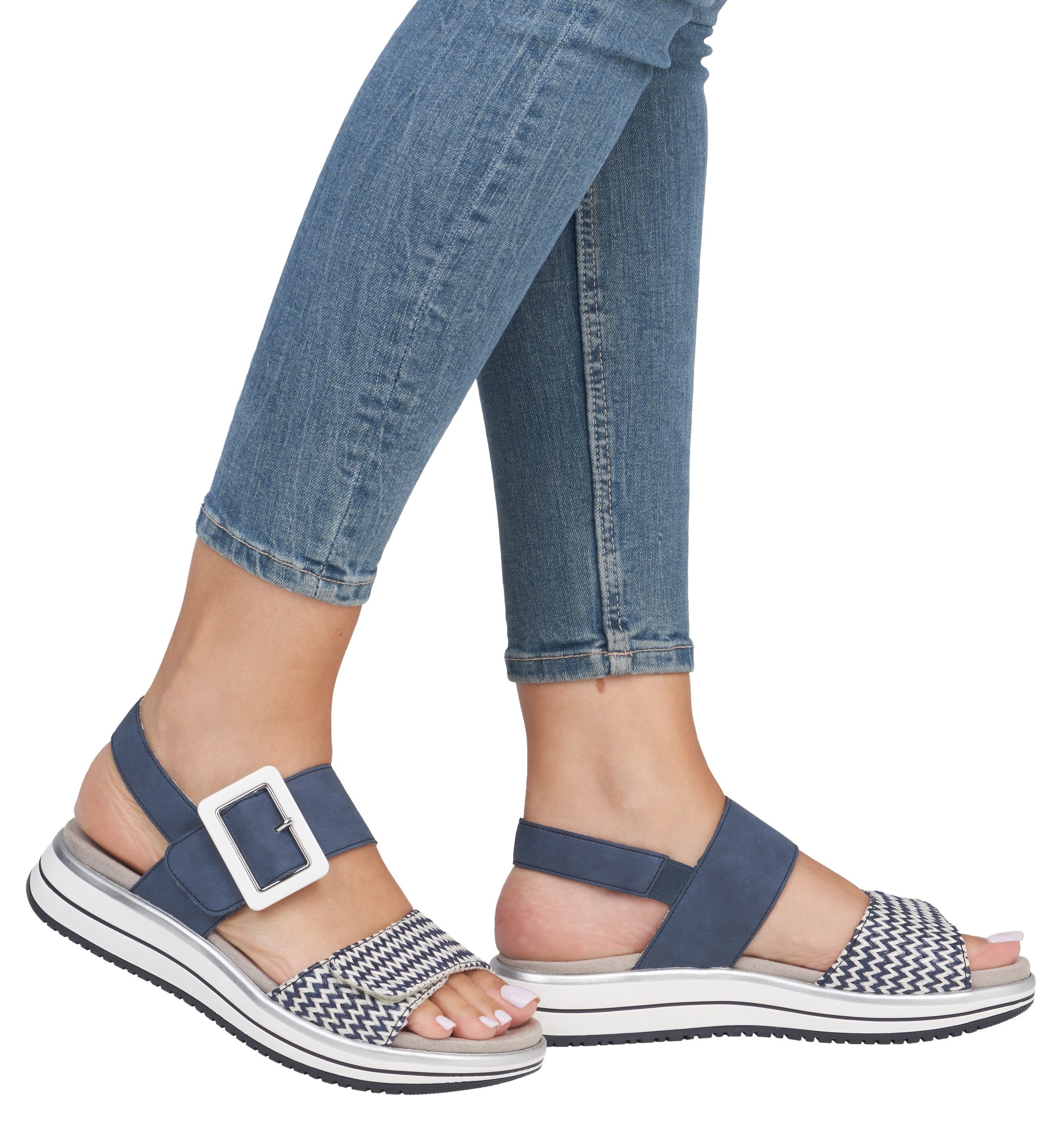 Remonte Sleehaksandaaltjes ELLE-Collection , zomerschoen, sandalen, comfortschoen met praktische klittenbandsluitingen