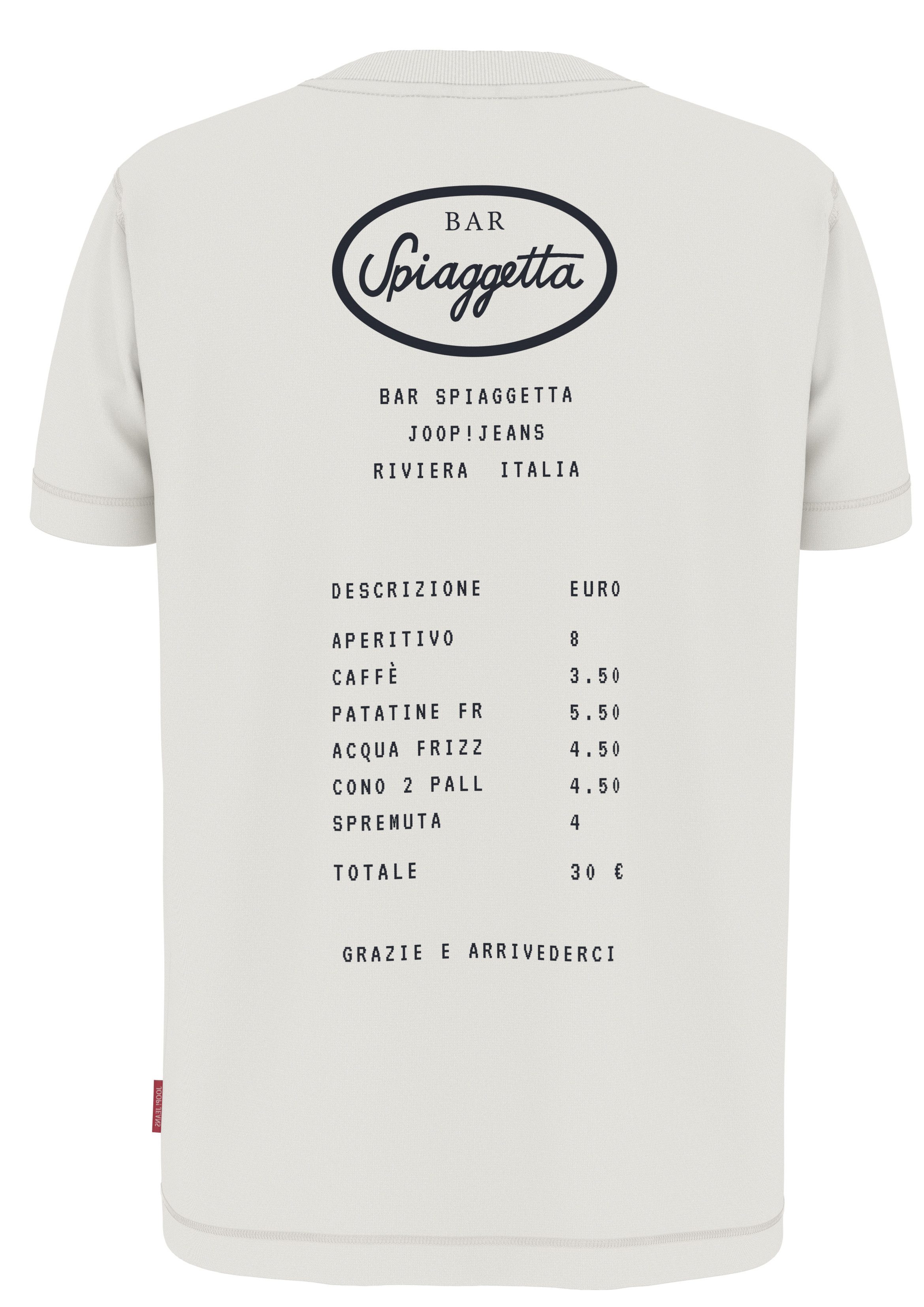Joop Jeans Shirt met ronde hals Eden Druk op voor- en achterkant etiket aan de zijkant van de romp