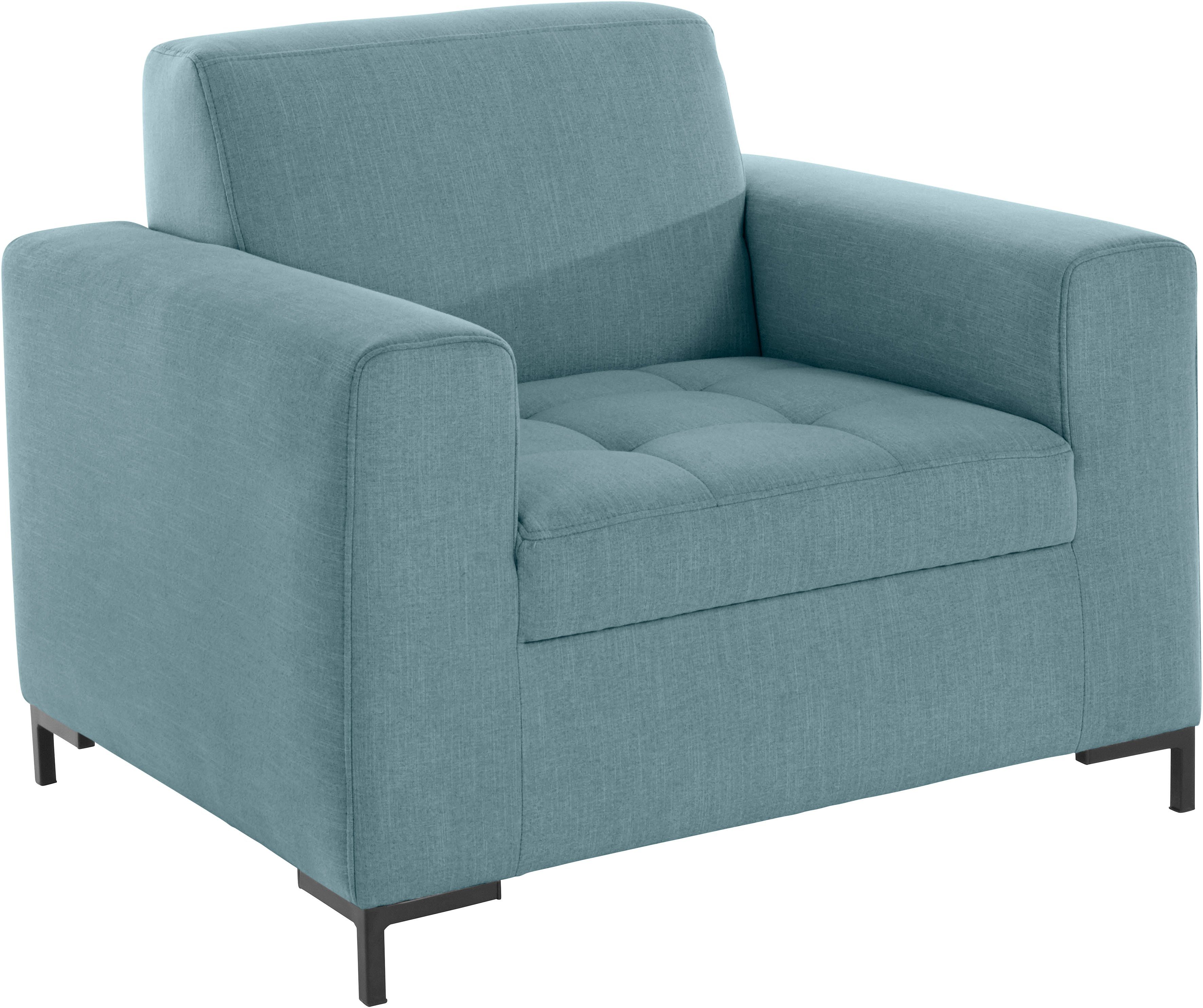 OTTO products Fauteuil Grazzo hoogwaardige stoffen van gerecycled materiaal, stiksels op de zitting