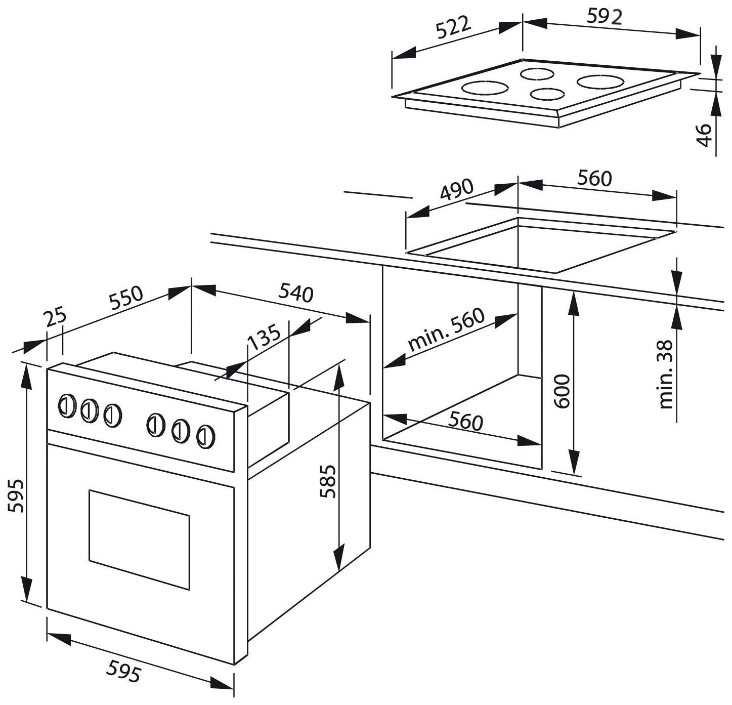 Amica Inbouw elektrisch fornuisset EHC 934 001 E