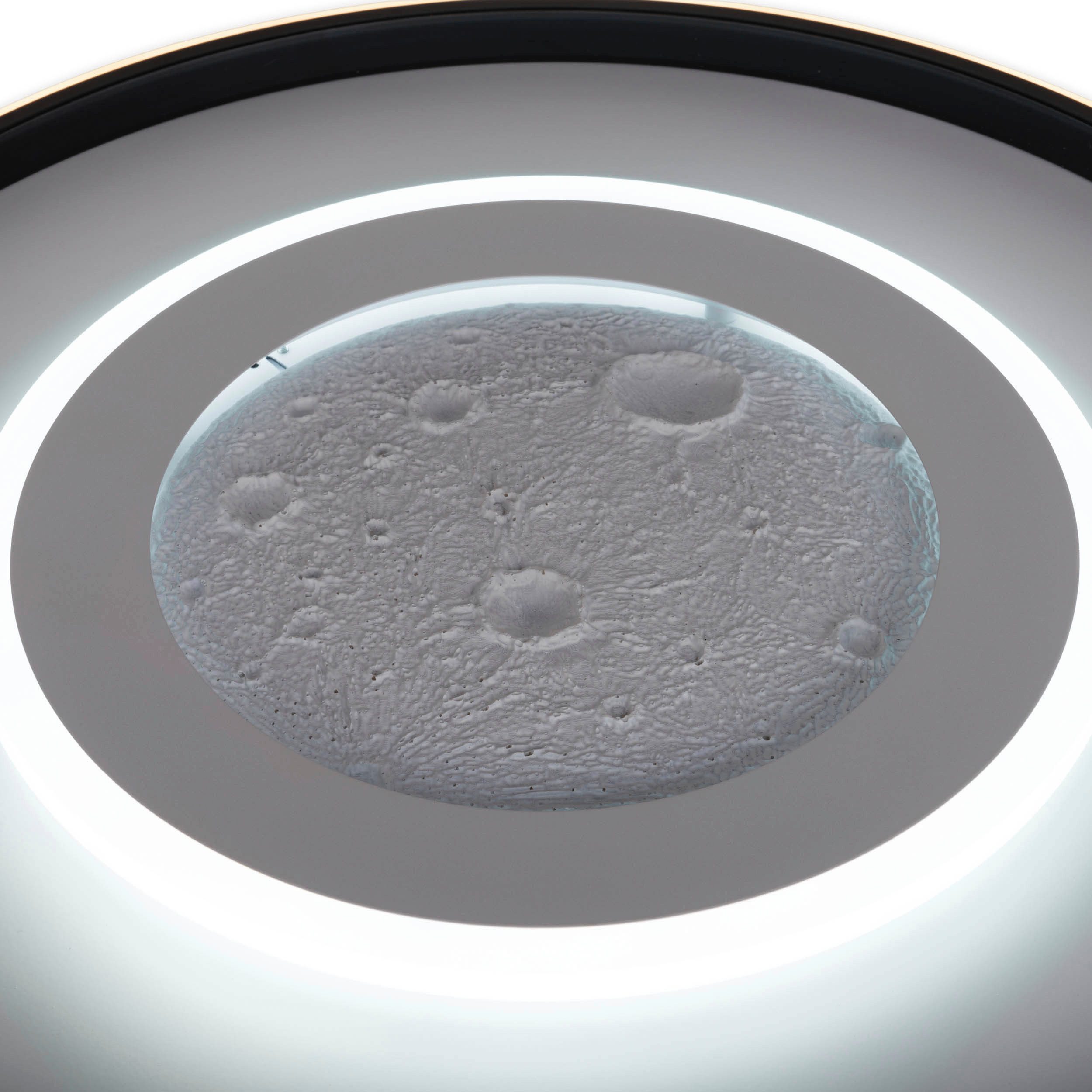 my home Led-plafondlamp Lyra Maan (maanstructuur), incl. CCT, RGB geheugen, nachtlamp, afstandsbediening (1 stuk)