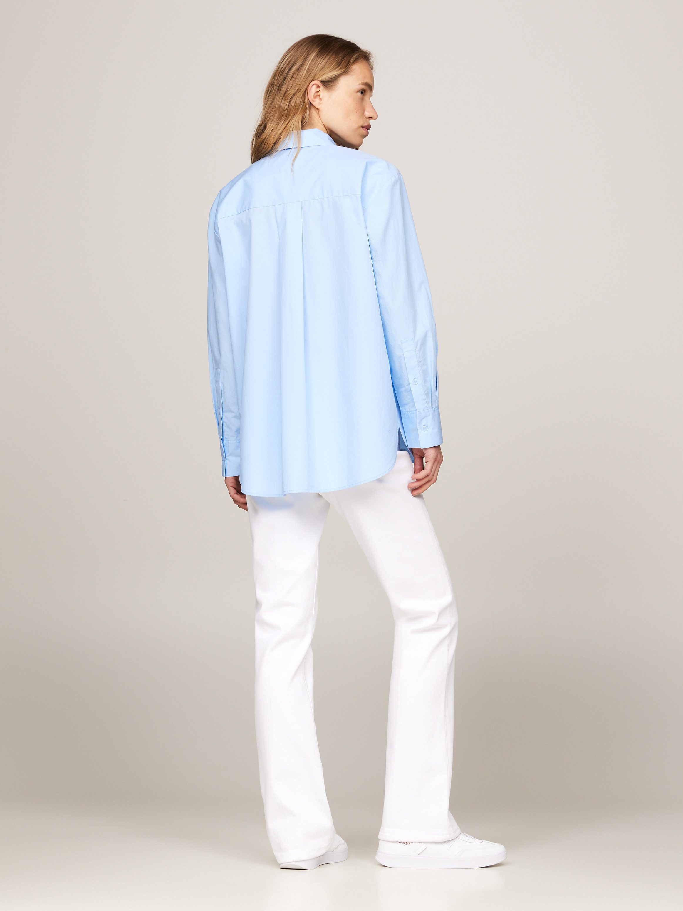 Tommy Hilfiger Overhemdblouse SOLID COTTON EASY FIT SHIRT