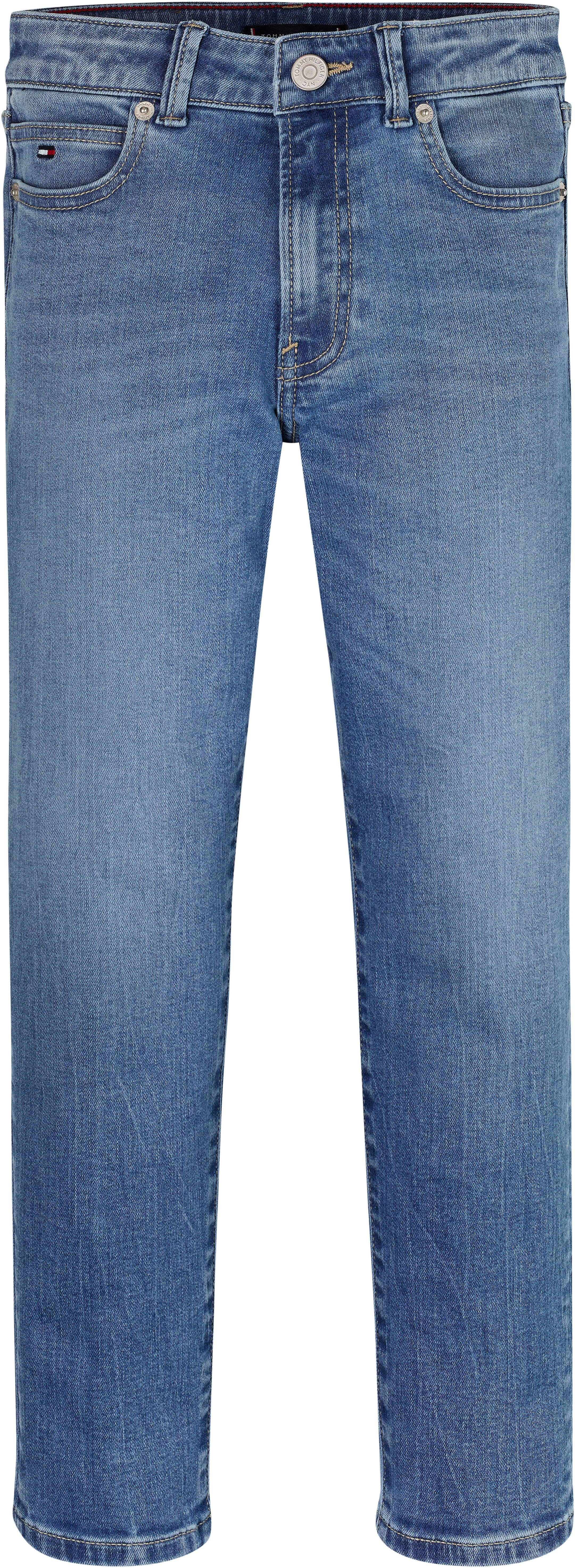 Tommy Hilfiger Straight jeans MODERN STRAIGHT VINT MWASH DENIM Kinderen tot 16 jaar met geborduurde logo-vlag