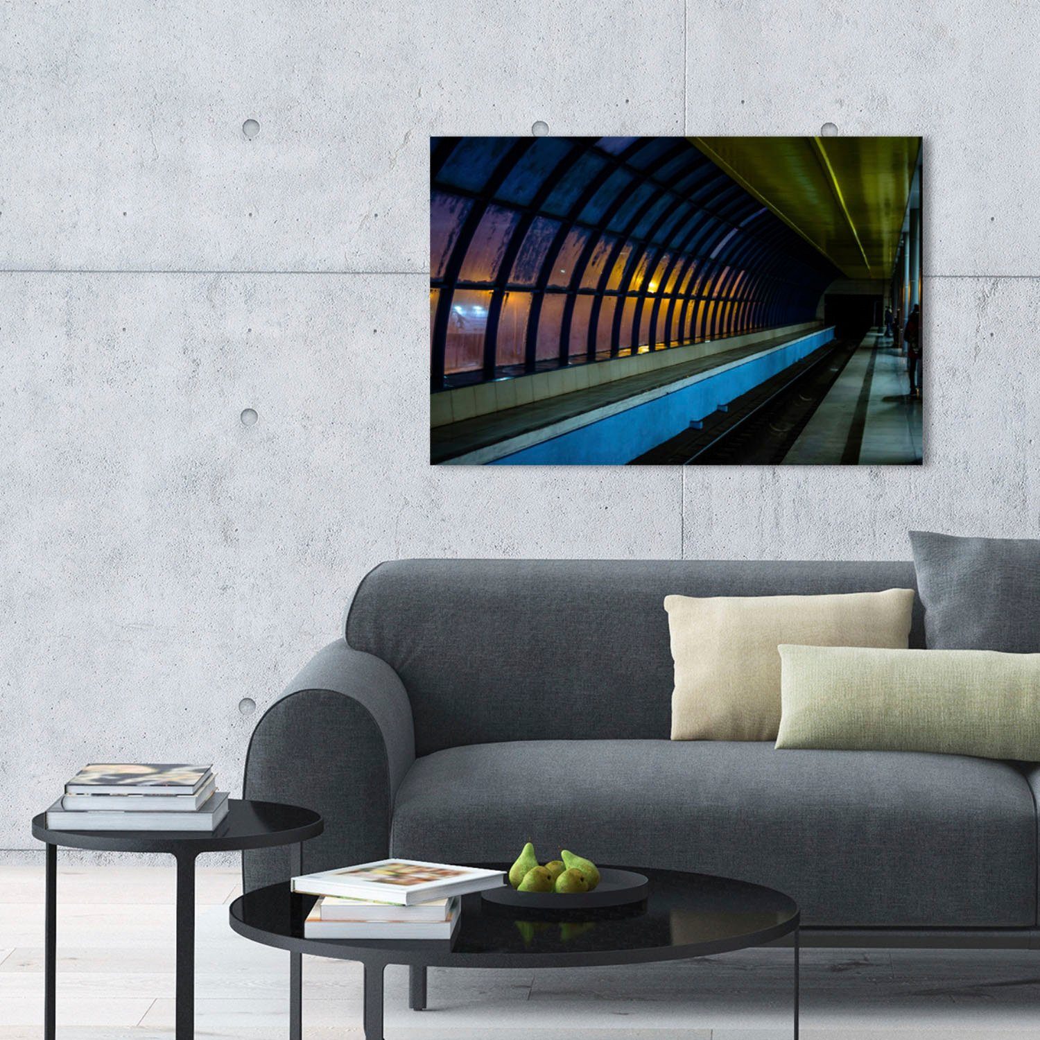 queence Artprint op acrylglas Bahngleis Fine Art-print in galeriekwaliteit