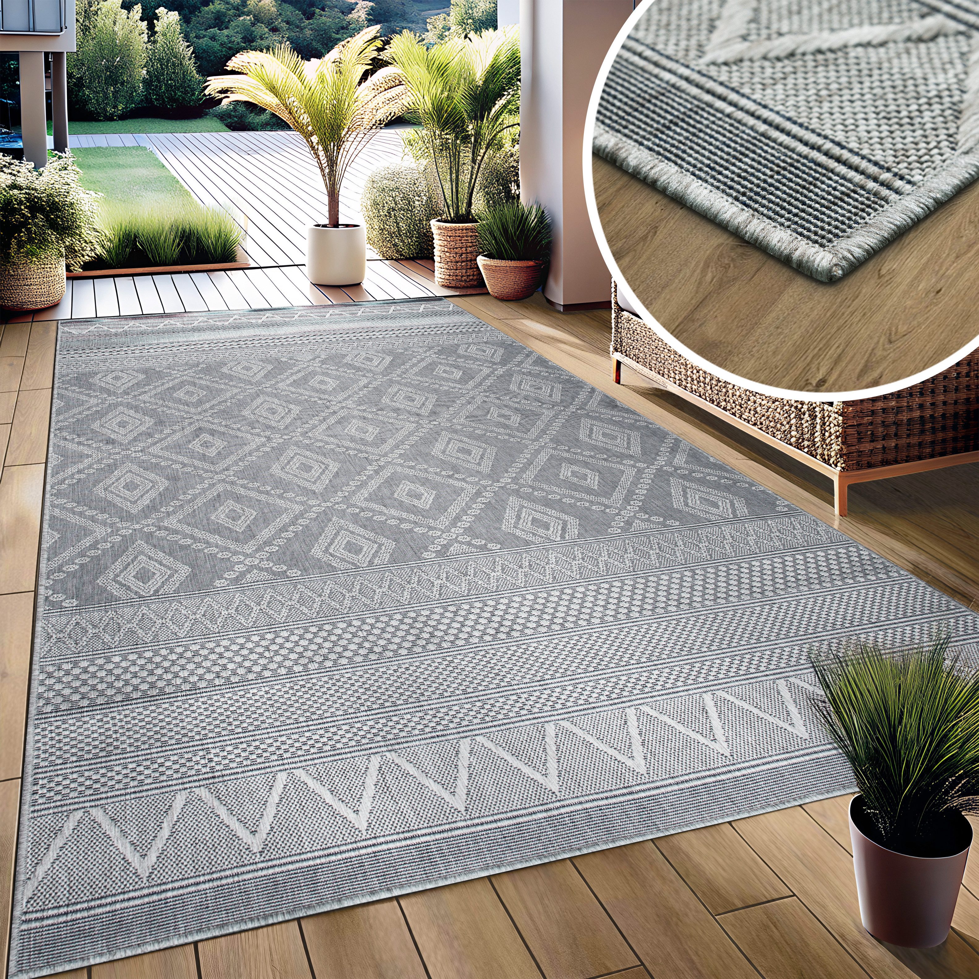 my home Vloerkleed Toronto is ook als loper verkrijgbaar Geschikt voor binnen en buiten, sisal-look, weerbestendig & uv-bestendig, boho