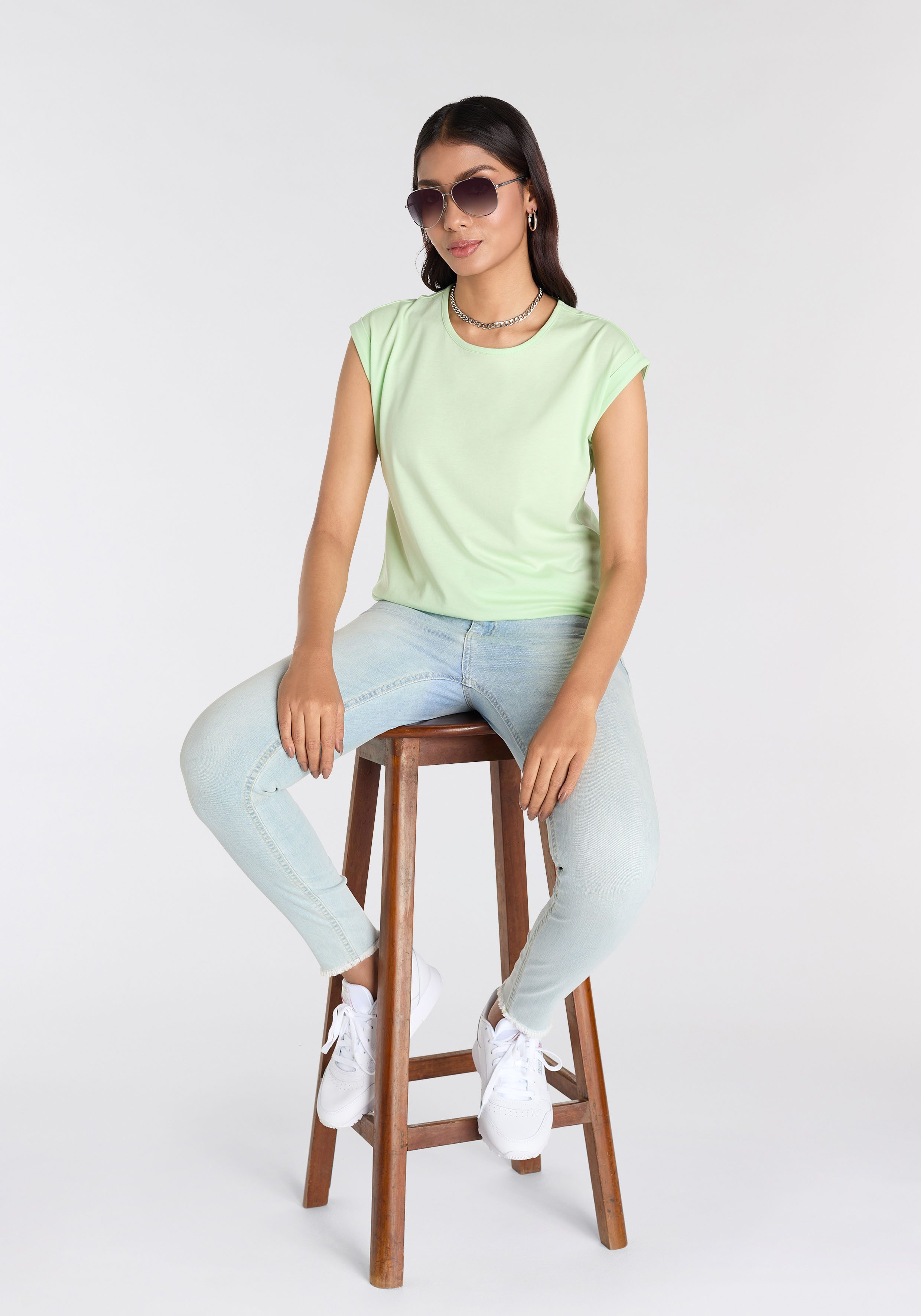 Laura Scott T-shirt in moderne kleuren (4-delig 4-delige set)
