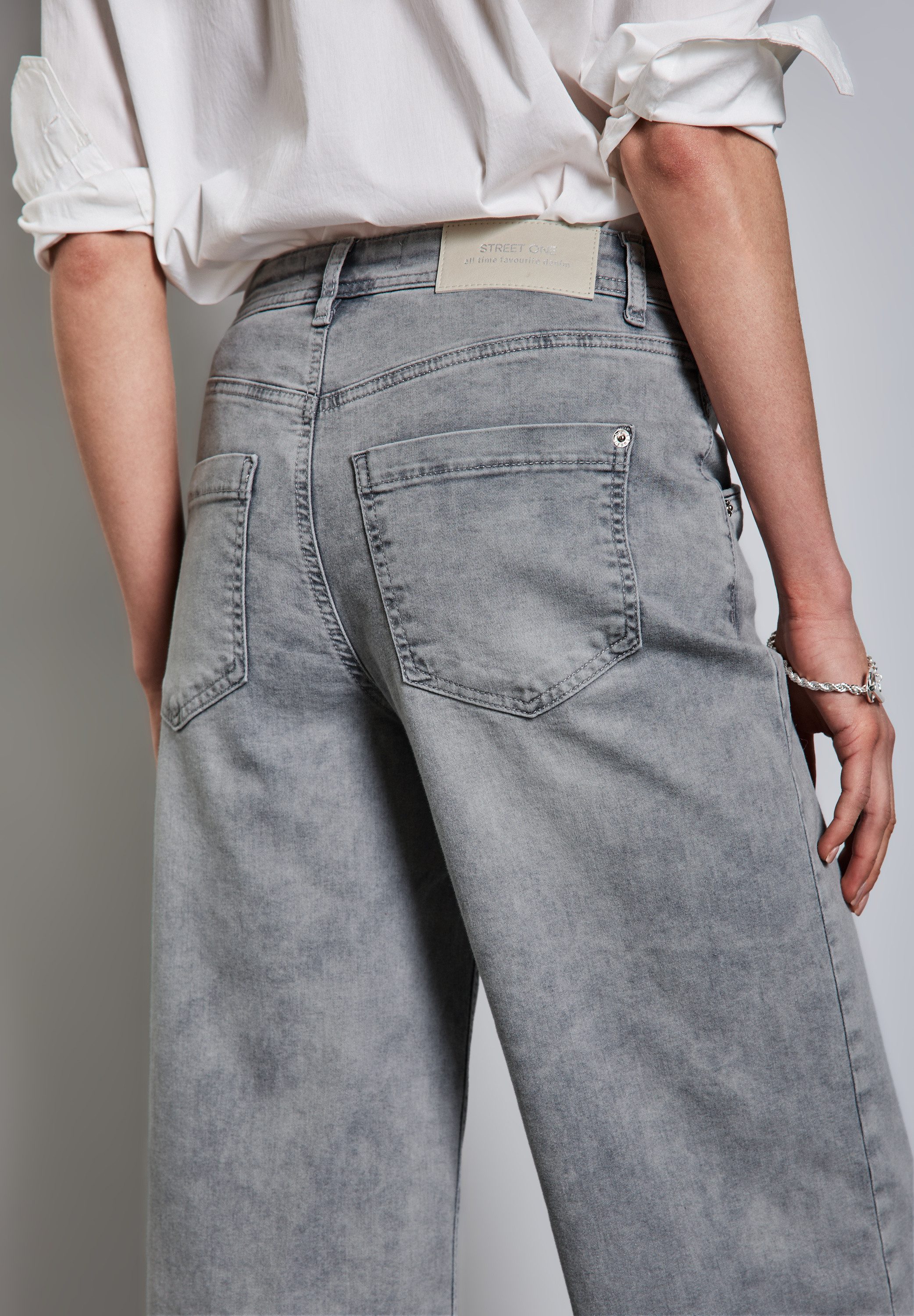 STREET ONE Wijde jeans in de four-pocket stijl