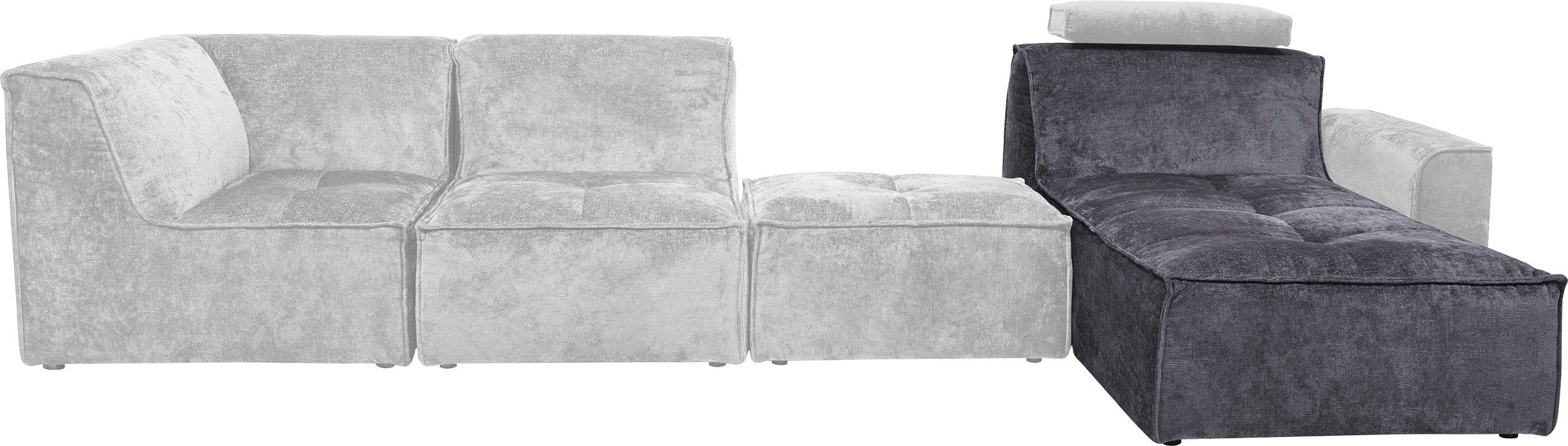 RAUM.ID Sofaelement Monolid kan worden gebruikt als module of afzonderlijk, bekleding in teddy-look (1 stuk)