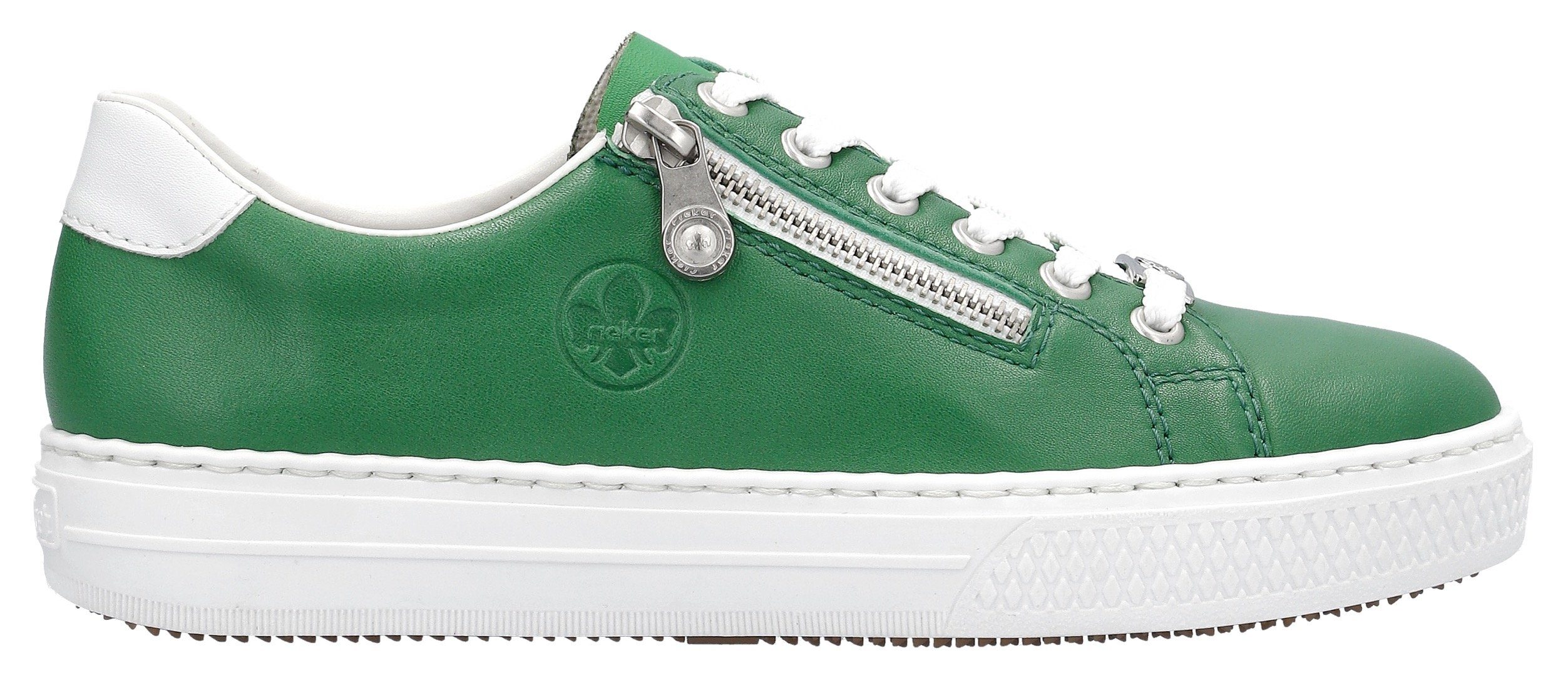 Rieker Plateausneakers met zijrits, vrijetijdsschoen, lage schoen, veterschoen