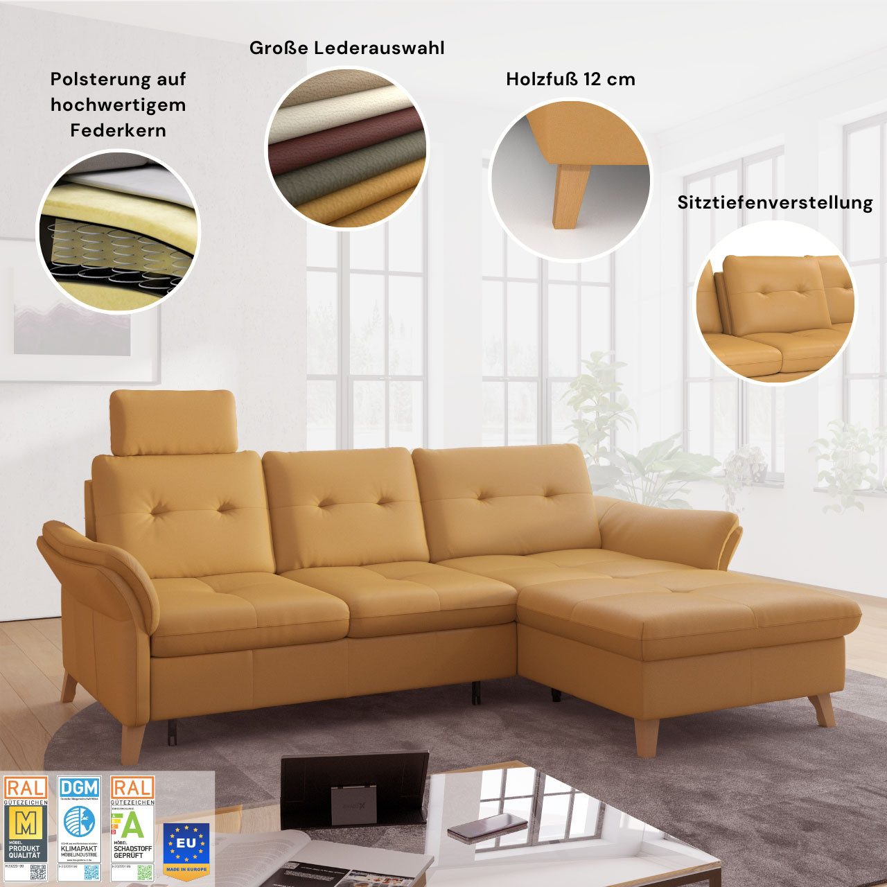 sit&more Hoekbank Göteborg Zitdiepteverstelling en binnenvering, naar keuze met slaapfunctie