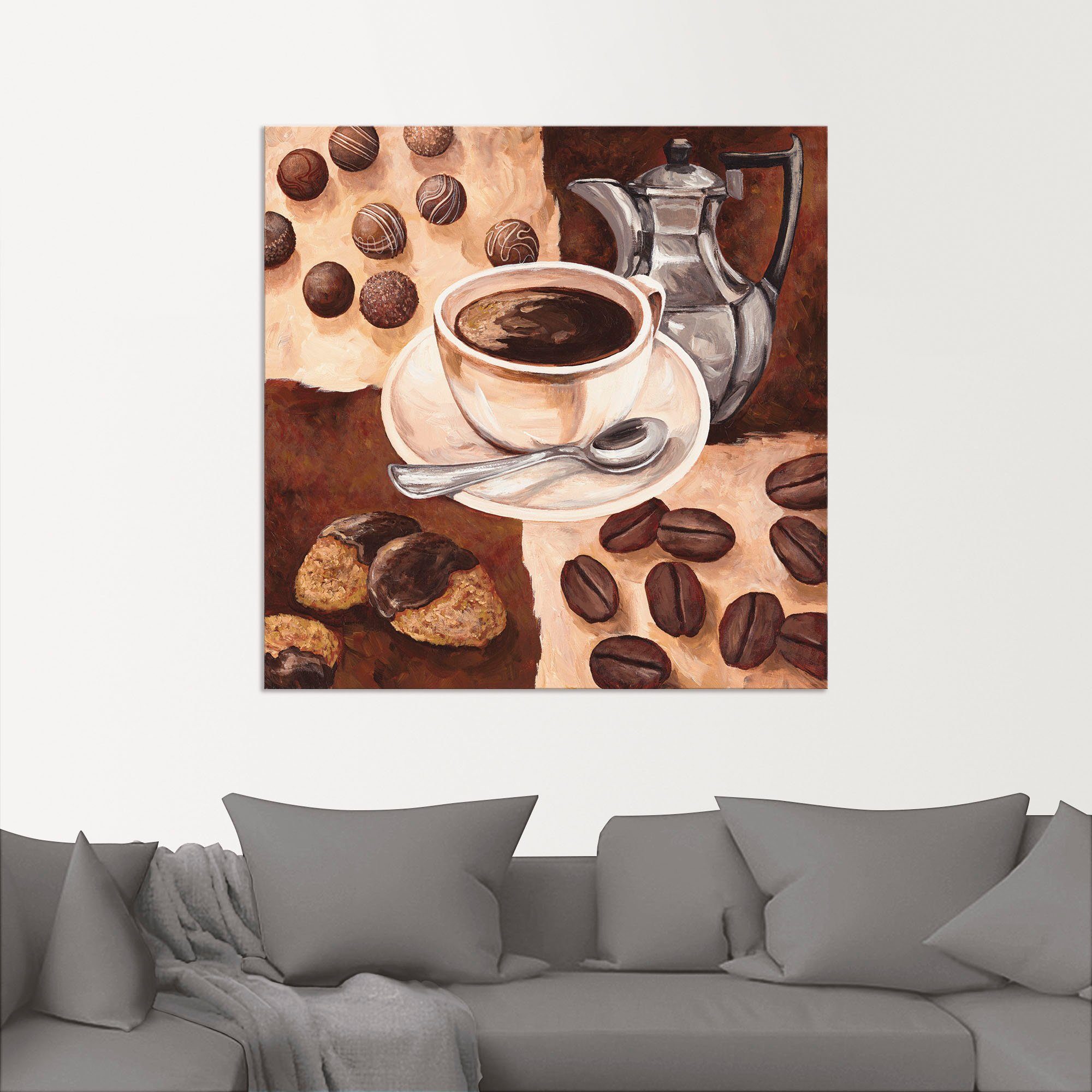 Artland Aluminium dibond print Koffietijd geschikt voor binnen en buiten, buitenafbeelding